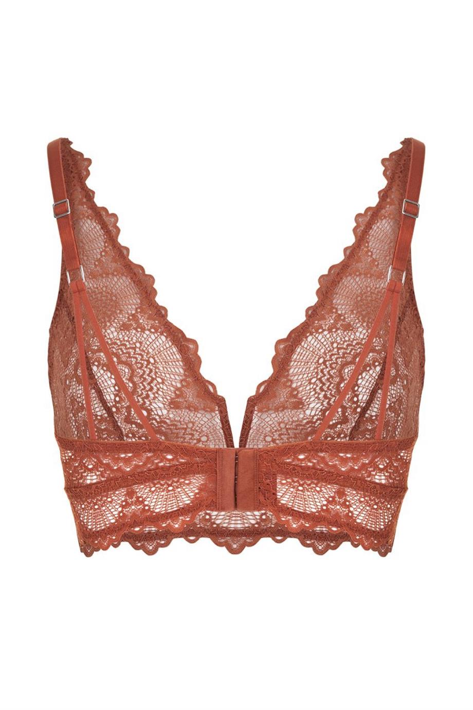 Flame V Detail Bralette Cinnamon