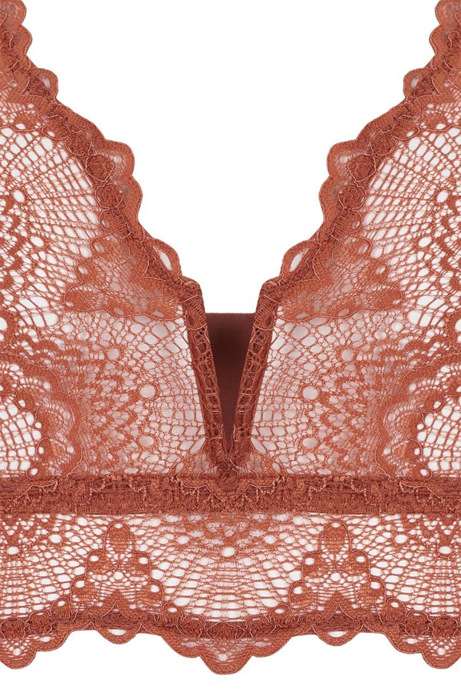 Flame V Detail Bralette Cinnamon