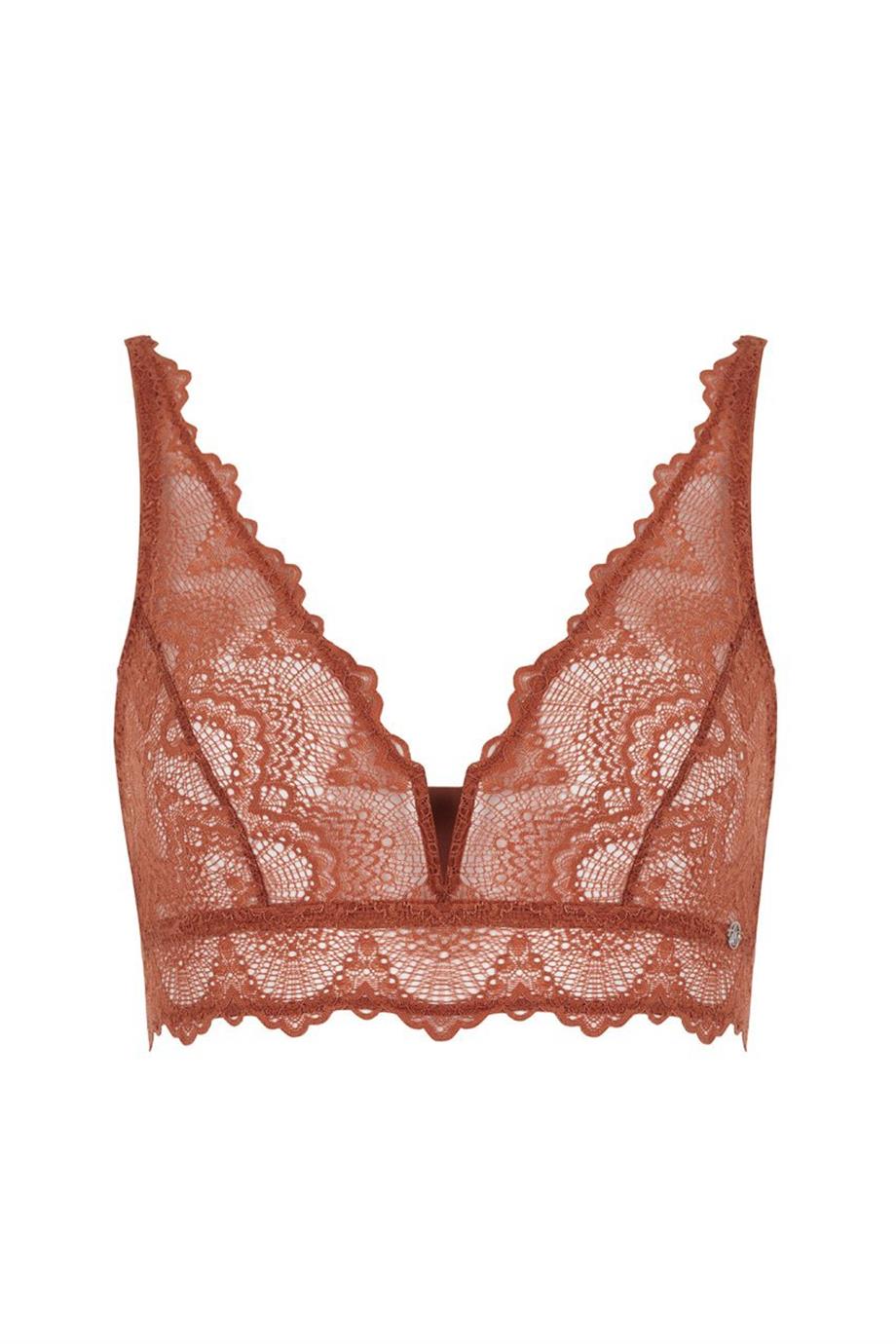 Flame V Detail Bralette Cinnamon