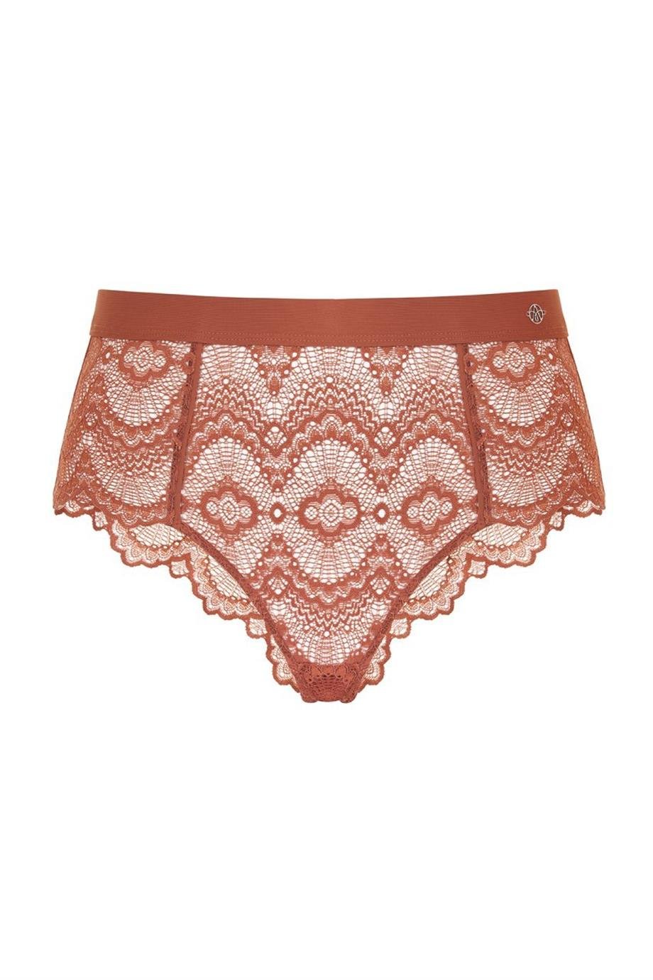 Flame High Rise Briefs Cinnamon