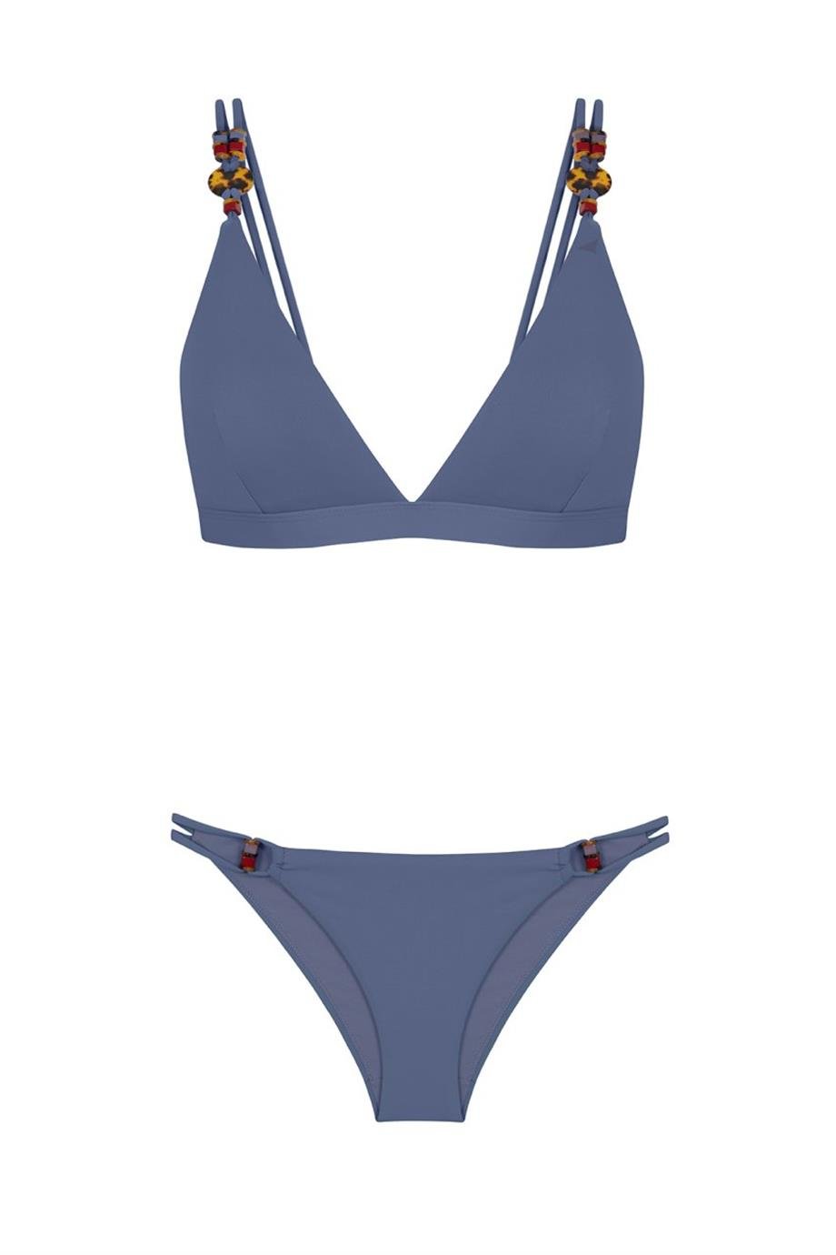 New Classic Triangle Bikini Top Grey