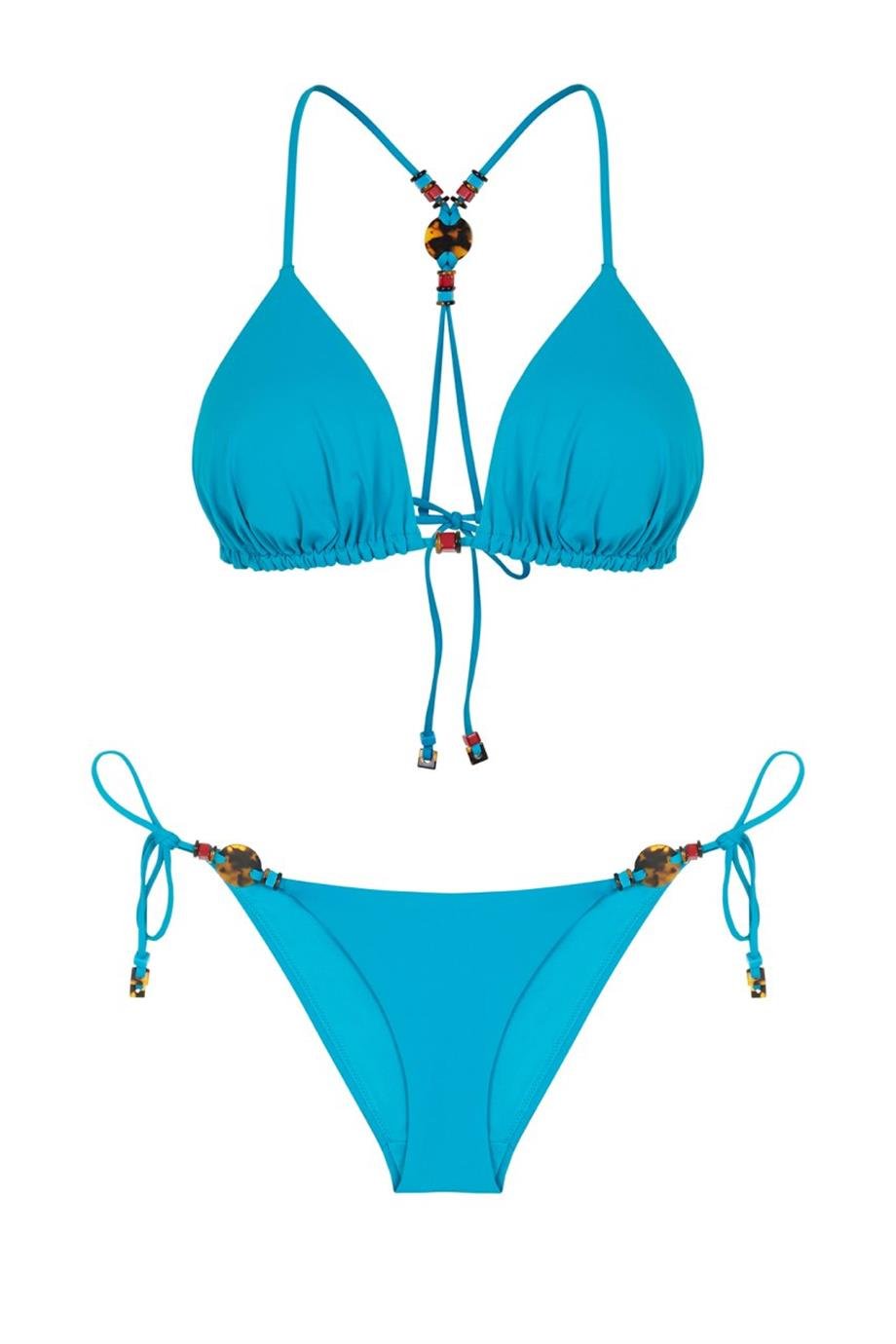 New Classic Triangle Bikini Top Turquoise