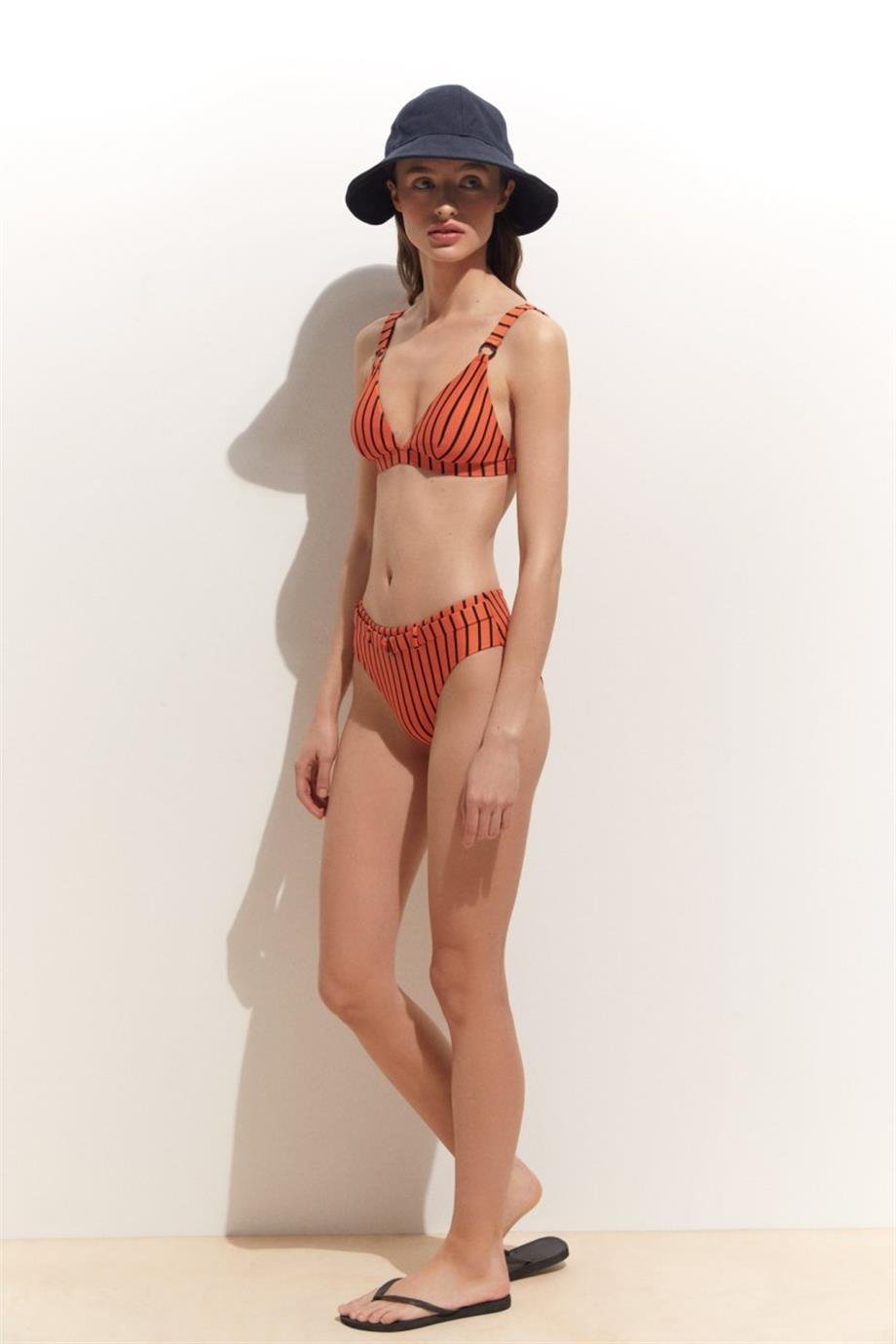Orange Power Triangle Bikini Top