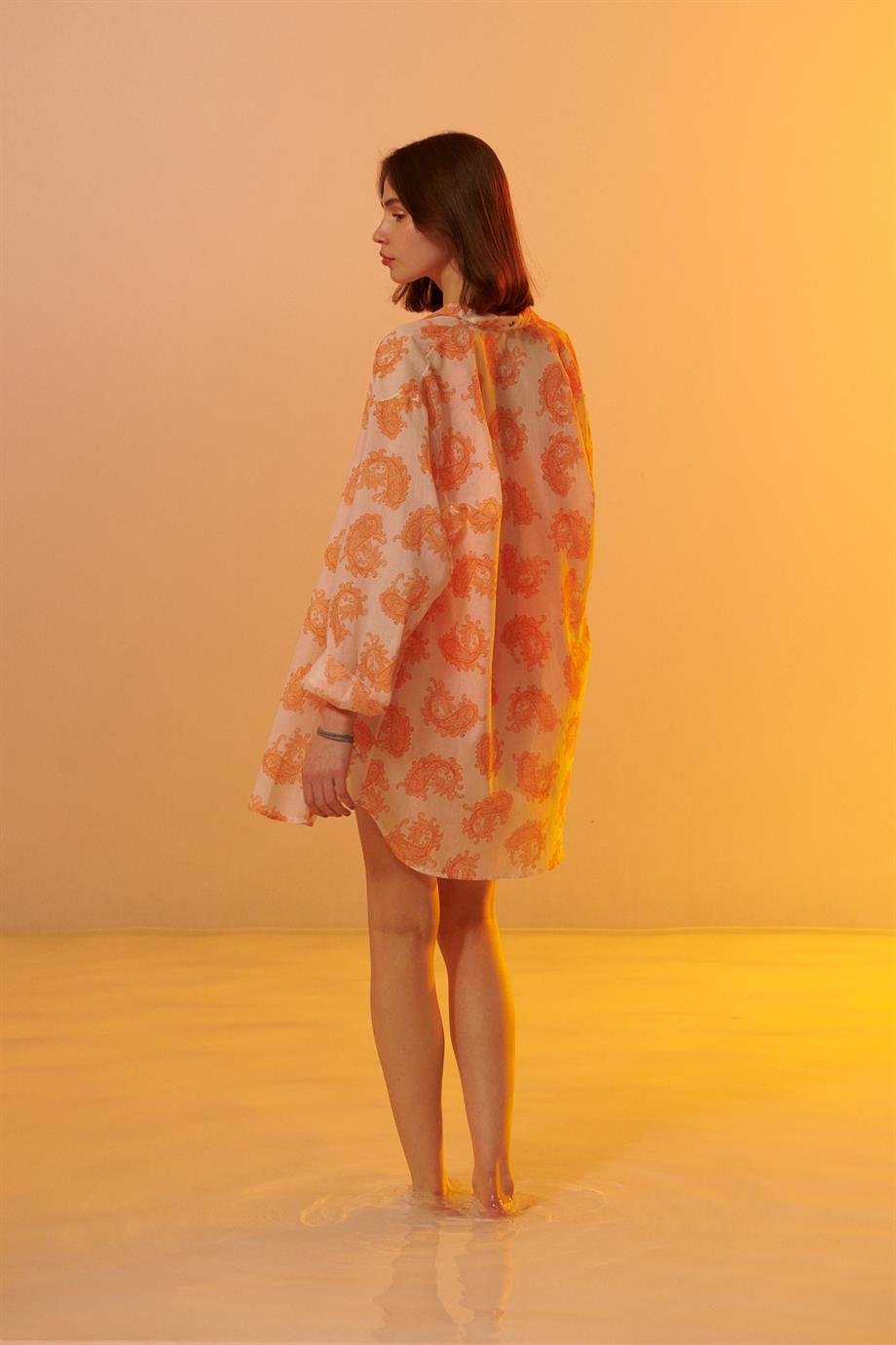 Sophia Shirt Orange Printed