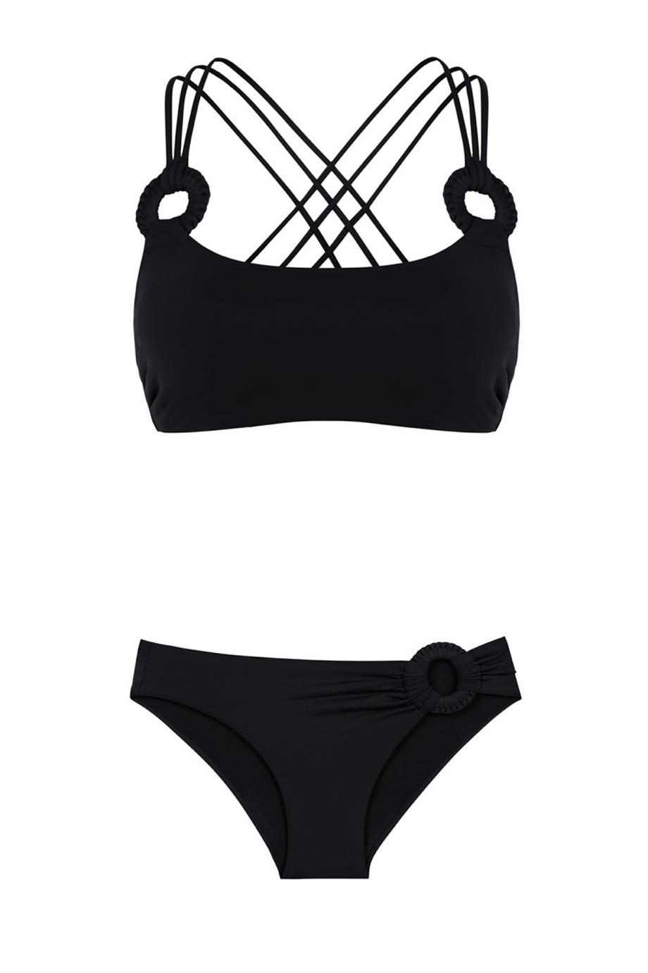 Touch Of Artisanal Bikini Top Black