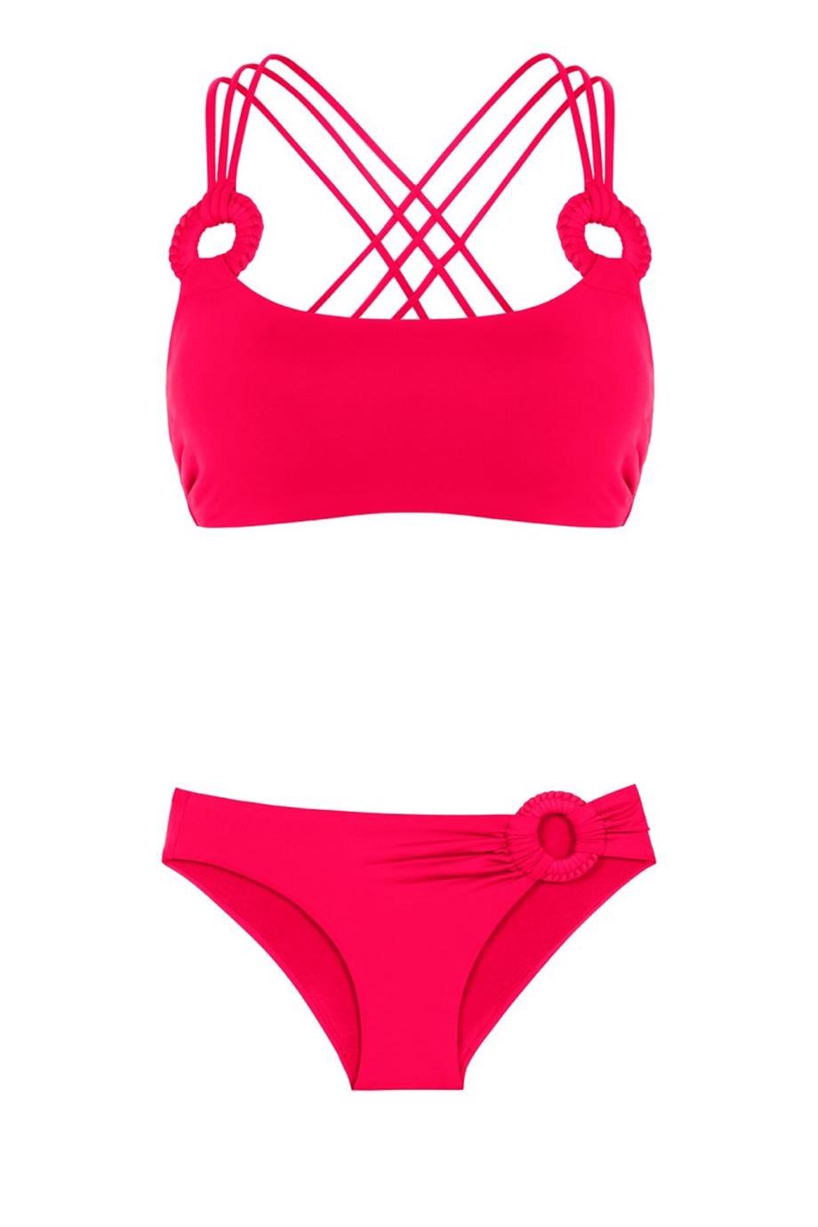 Touch Of Artisanal Bikini Top Hot Pink