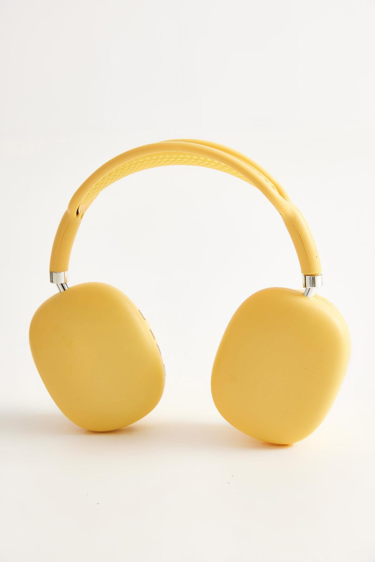 Kulak Üstü Bluetooth Kulaklık Sarı