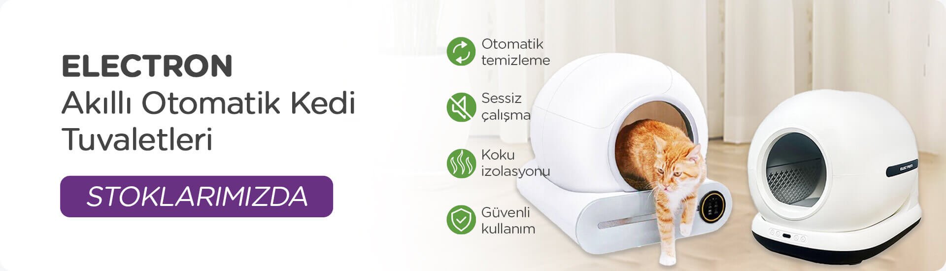 Electron Akıllı Kedi Tuvaletleri Stoklarımızda!