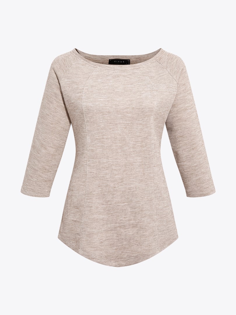 Beli Pencere Detaylı Bluz - Bej