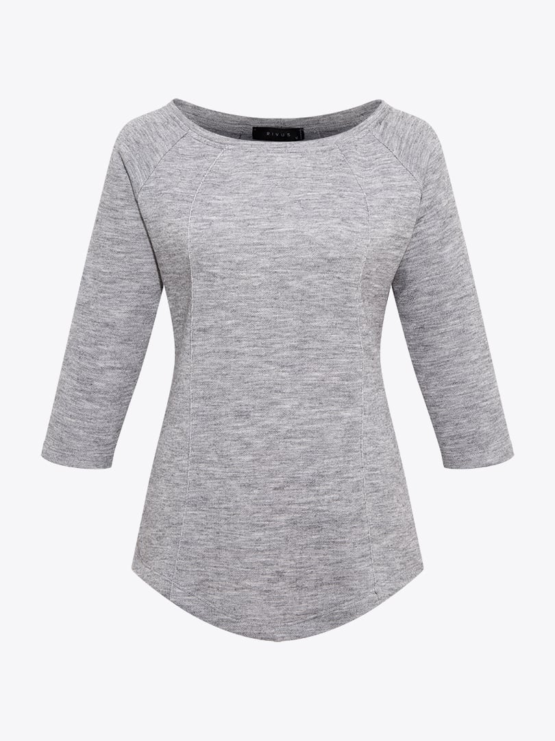 Beli Pencere Detaylı Bluz - Gri