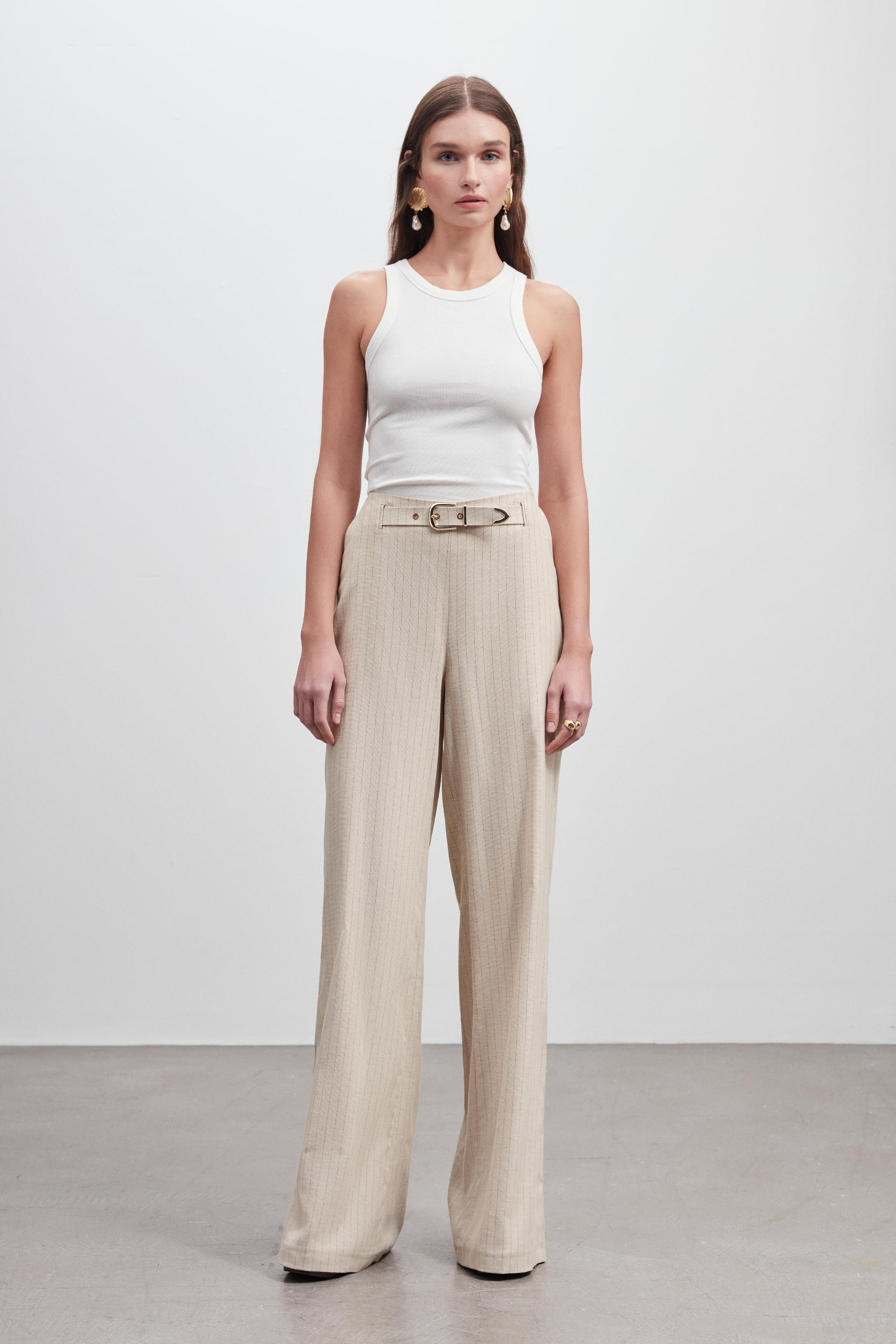 KETEN WIDE LEG PANTOLON