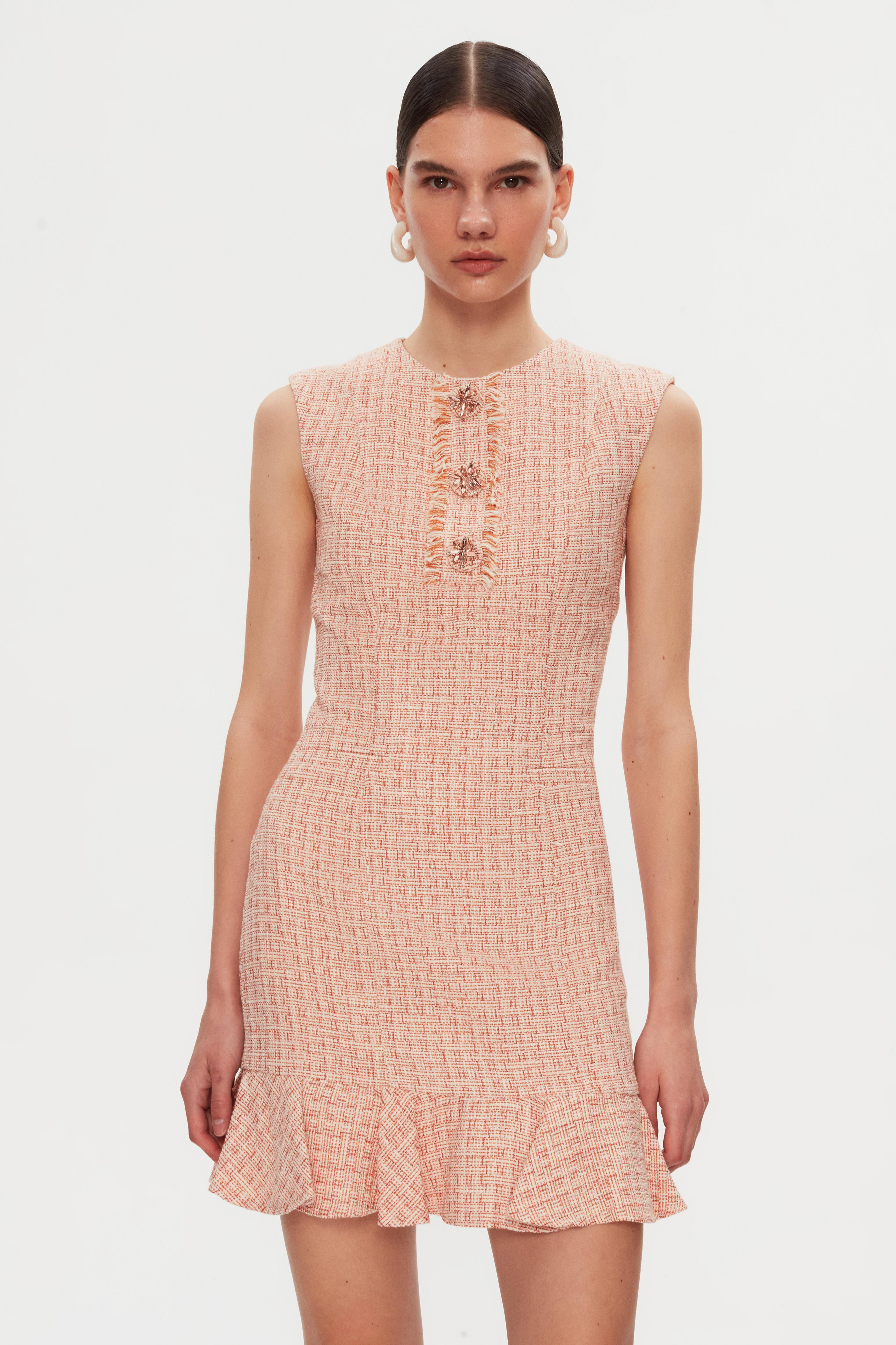 STONE EMBROIDERED TUVITE DRESS