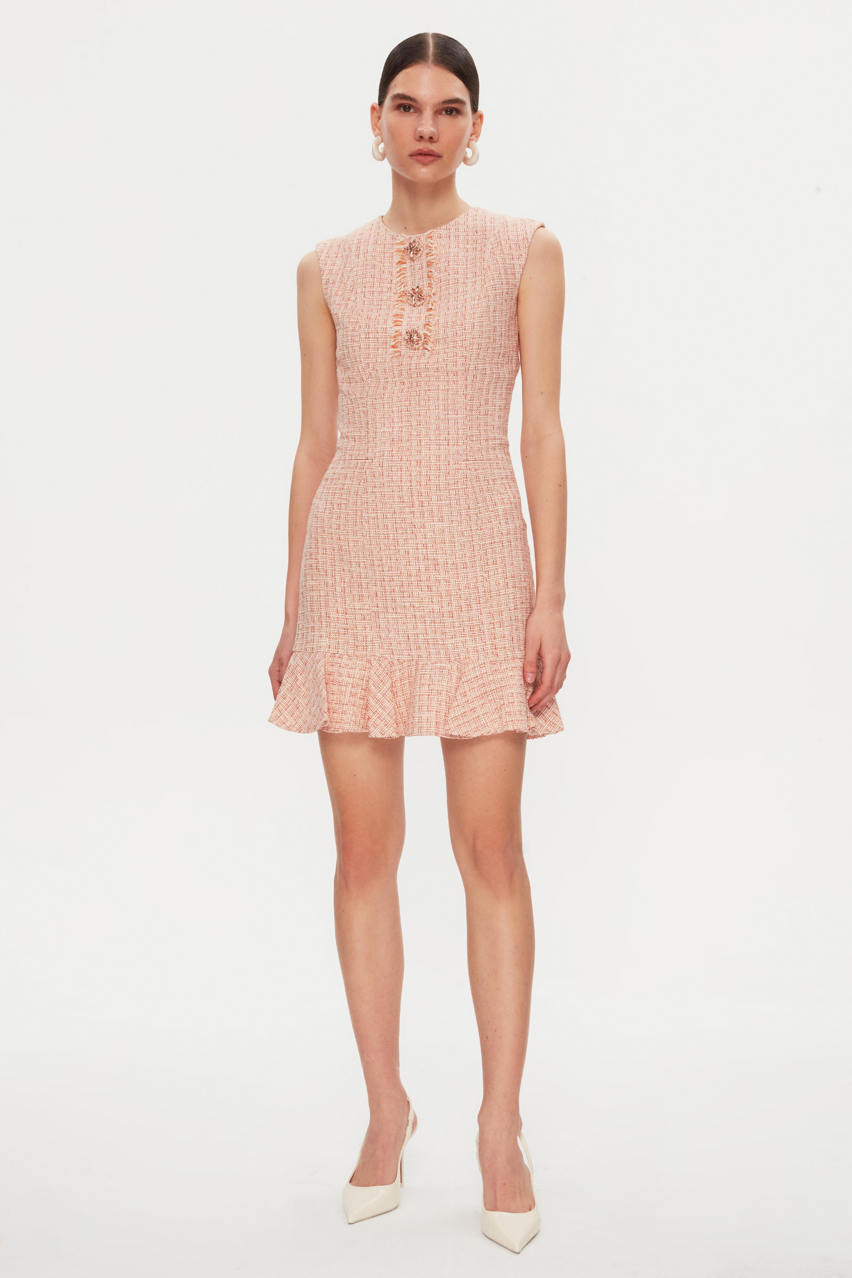 STONE EMBROIDERED TUVITE DRESS