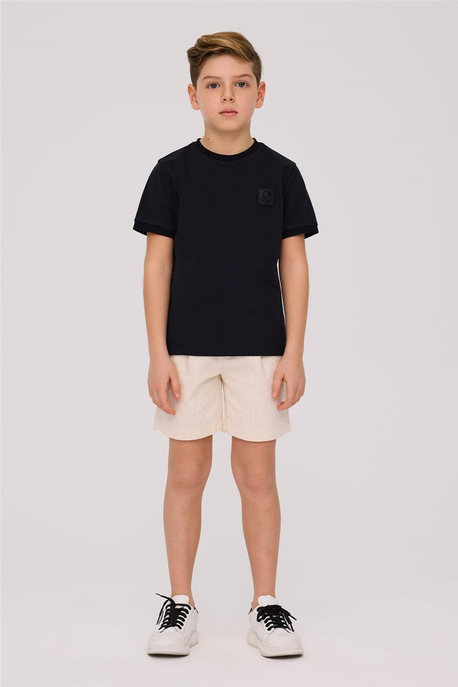 Nebbati Erkek Çocuk Basic Siyah Tshirt