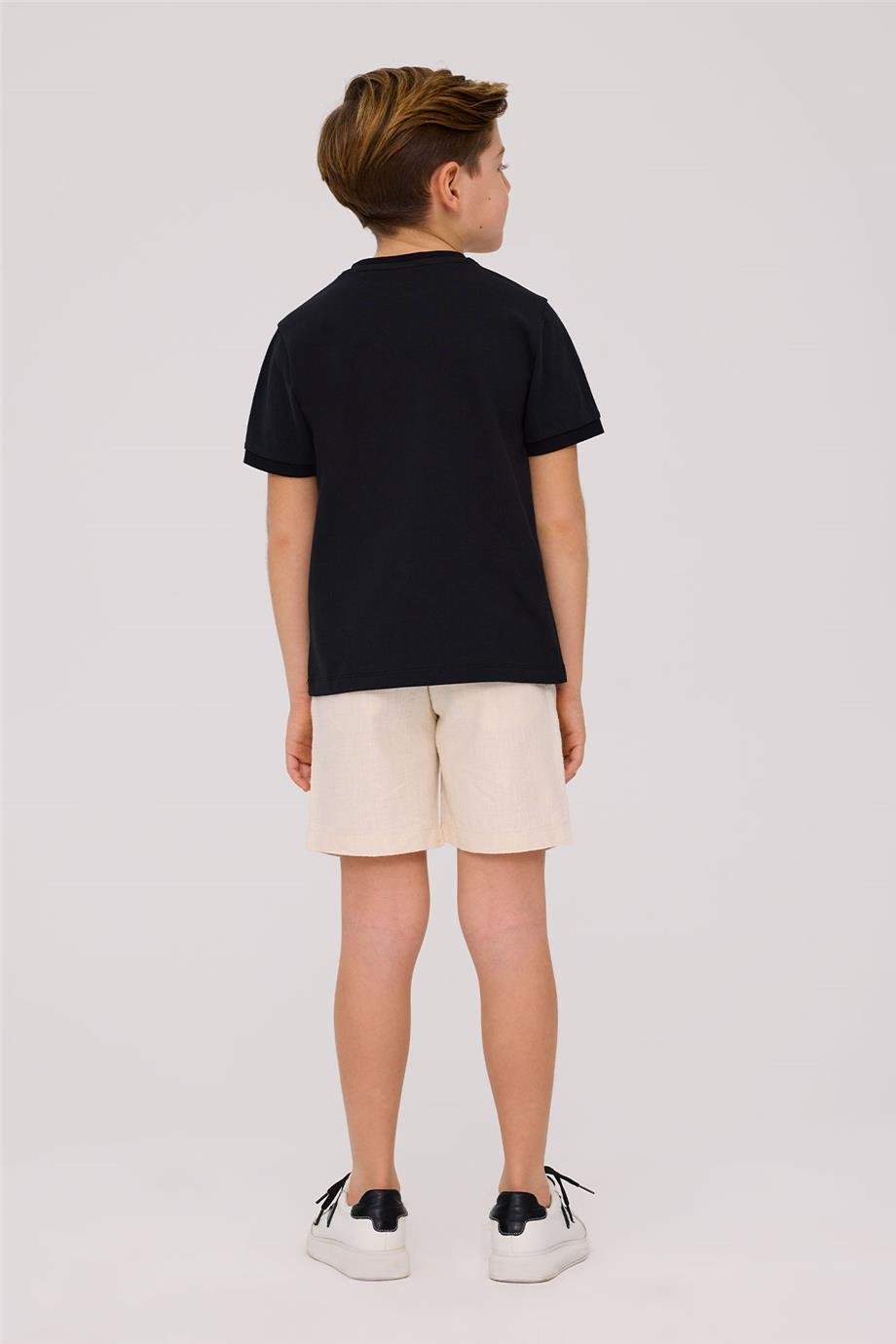 Nebbati Erkek Çocuk Basic Siyah Tshirt
