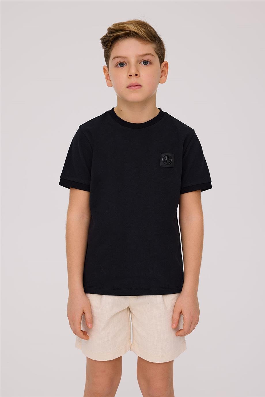 Nebbati Erkek Çocuk Basic Siyah Tshirt