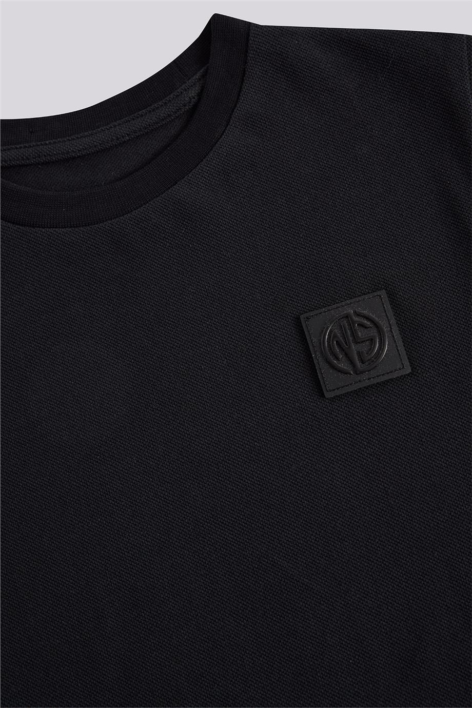 Nebbati Erkek Çocuk Basic Siyah Tshirt