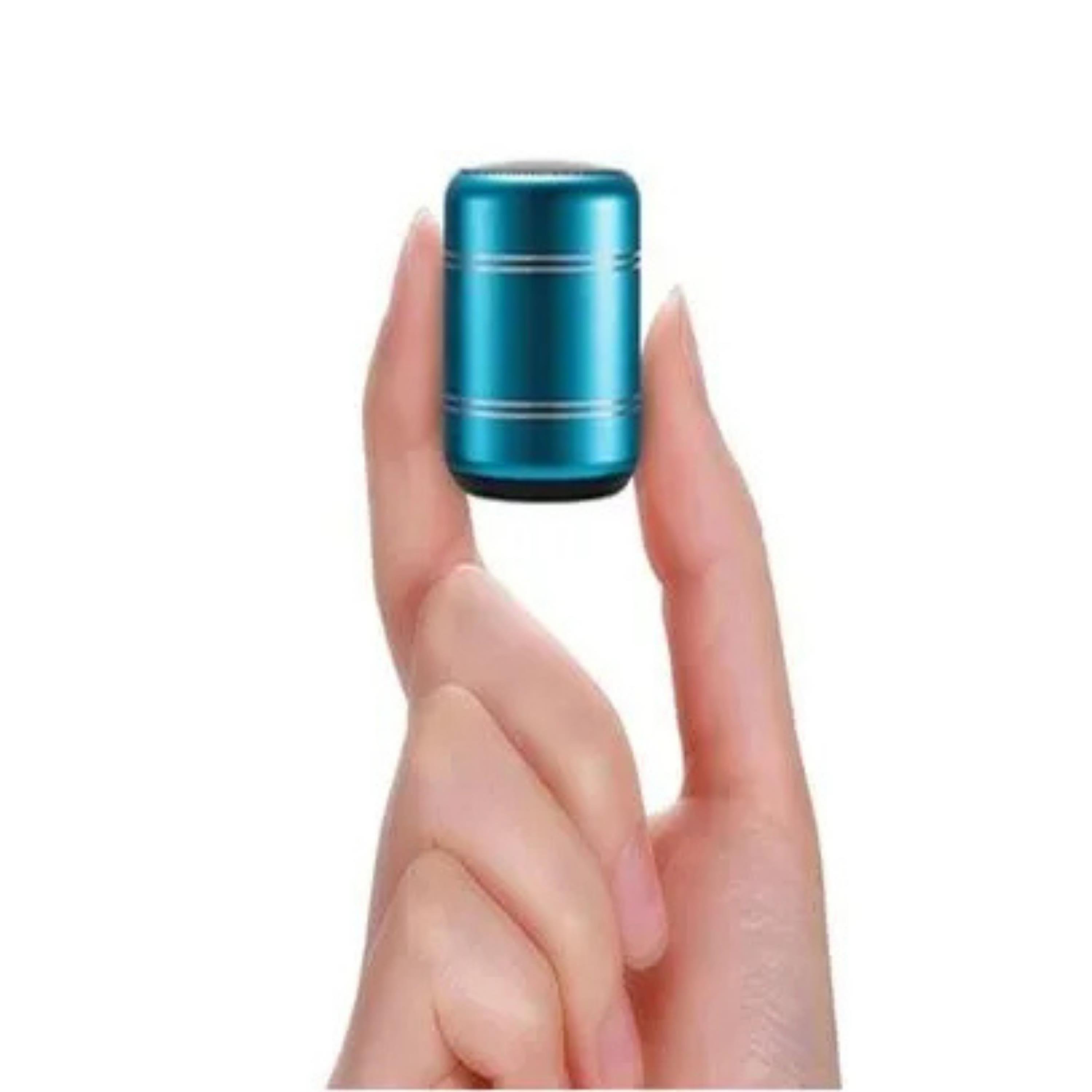 Mavi Mini Alüminyum Yüksek Bass Küçük Speaker TWS Yuvarlak Kablosuz Bluetooth Hoparlör