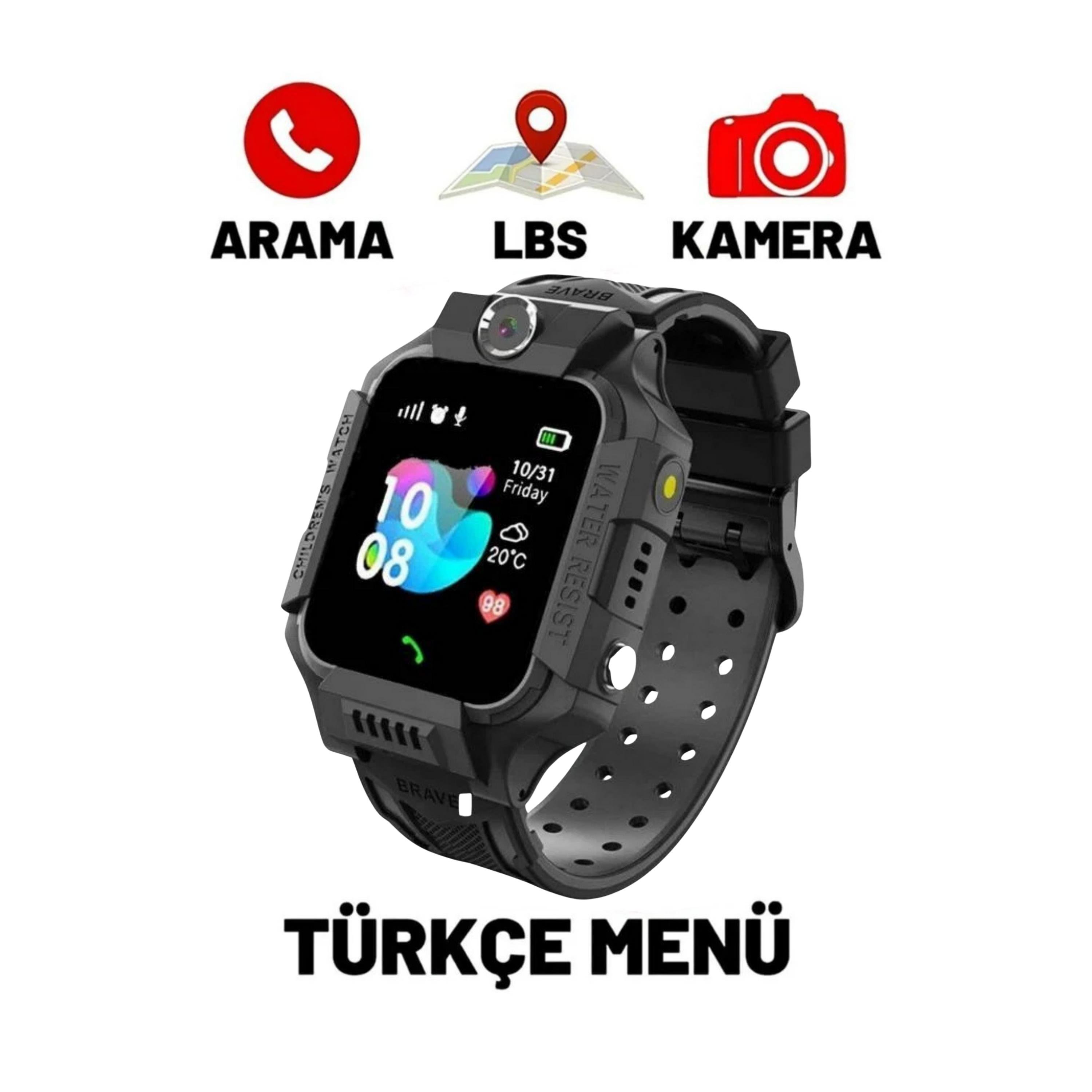 Siyah Sim Kartlı Çocuk Saati S10 Akıllı Saat