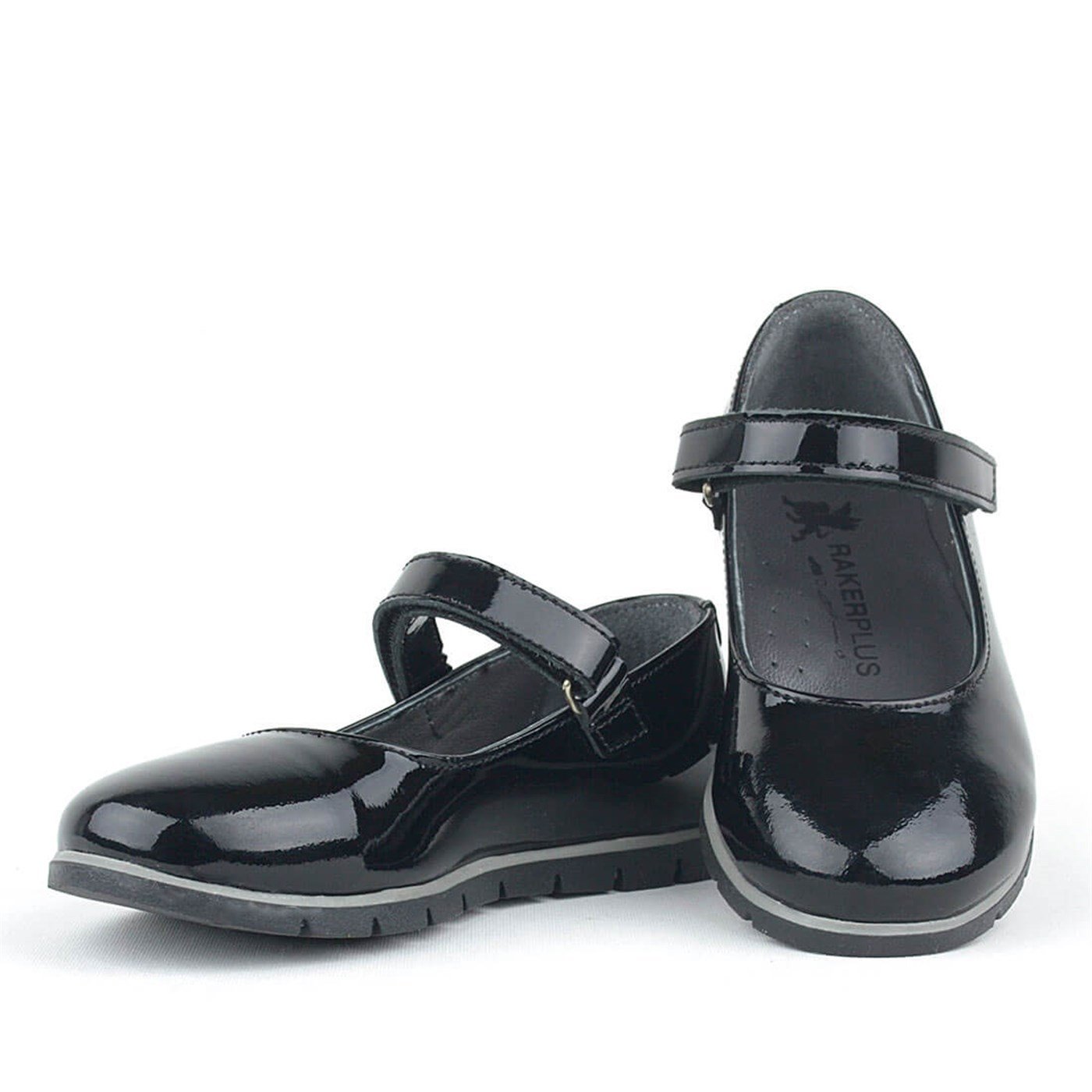 Rakerplus Genuine Patent Leather Black Girls Flat Shoes