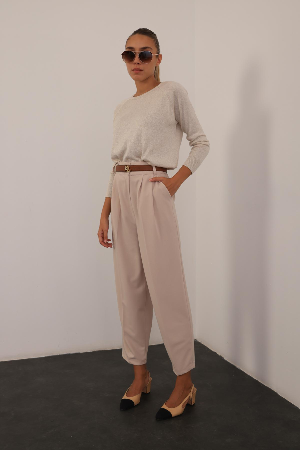 Bej Şalvar Pantolon 4512