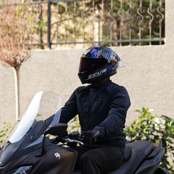 Zeus ZS-826 Pearl Black Blue BK15 Kapalı Kask