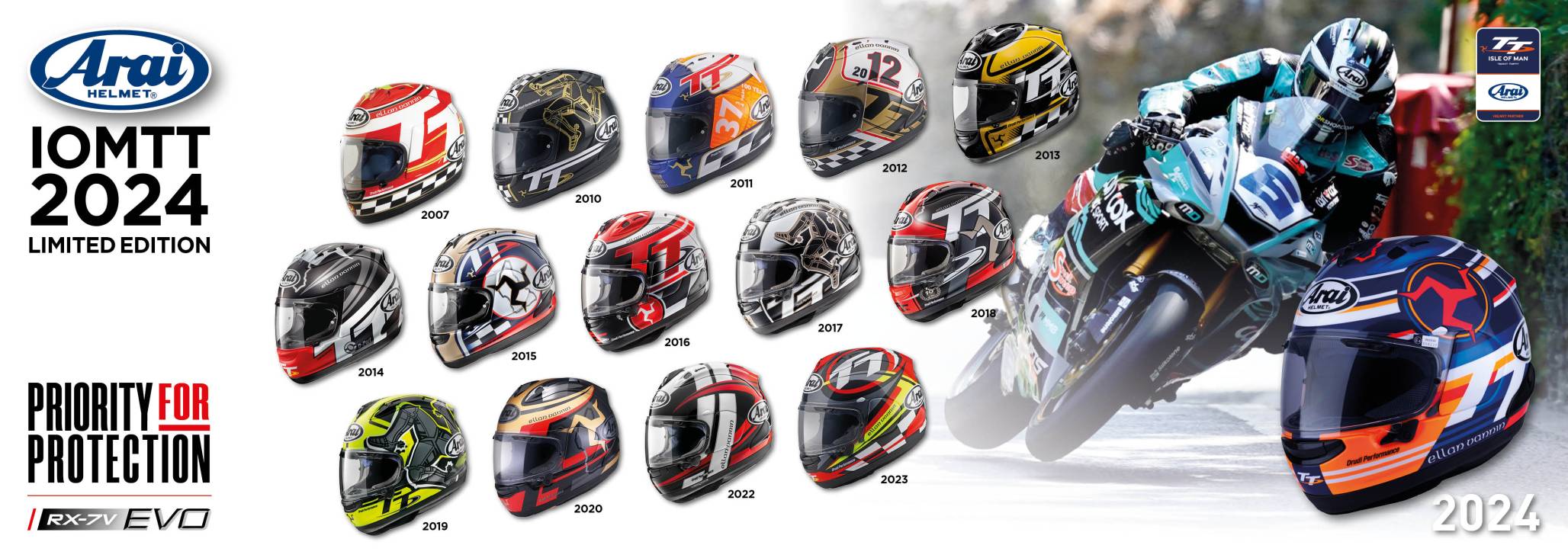 Arai RX-7 Evo IoM TT 24 Kapalı Kask