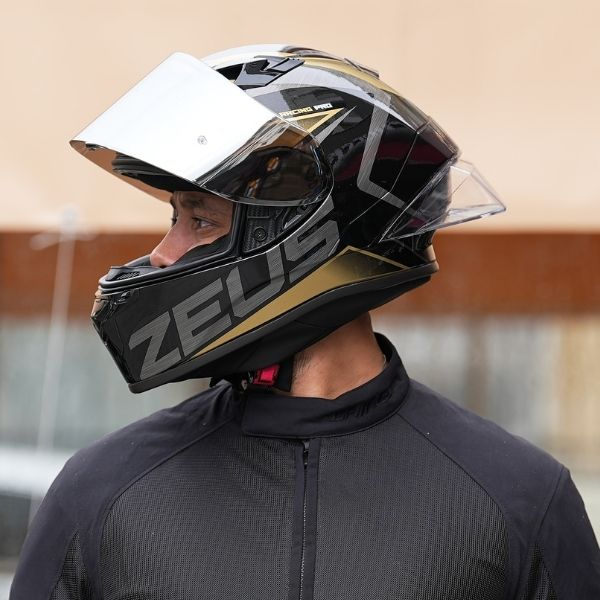 Zeus ZS-826 BK3 Gold Kapalı Kask