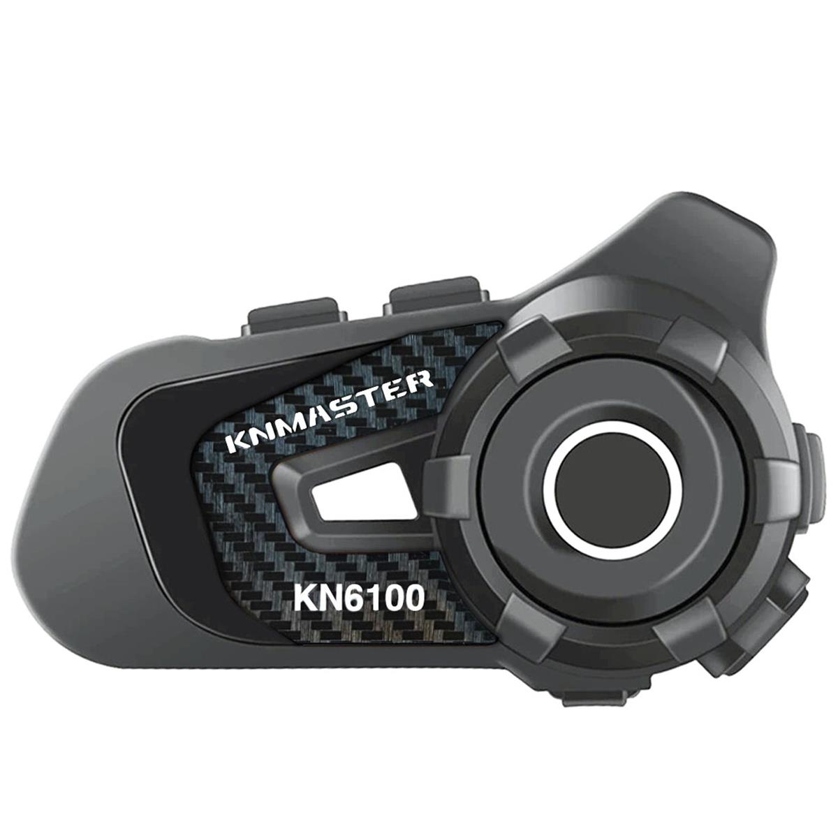Knmaster KN6100 Bluetooth Karbon Siyah İntercom Kulaklık Seti