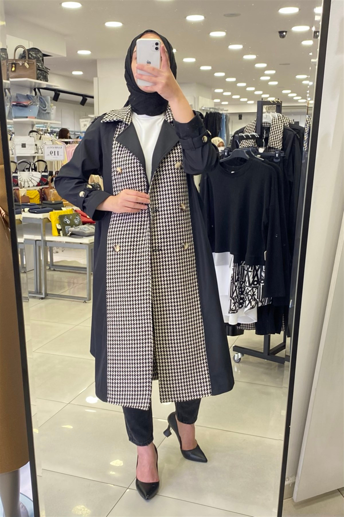 İkoll 25501 Kazayaği Kombinli Trenchcoat - Siyah Kap İKOLL - Bilen
