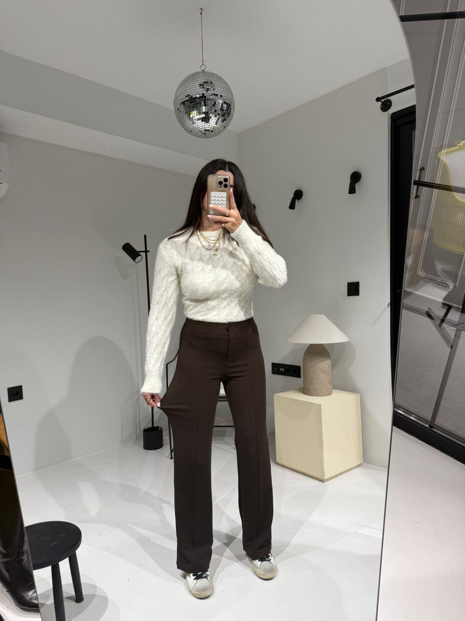 Kahve Biyeli Palazzo Hera Pantolon