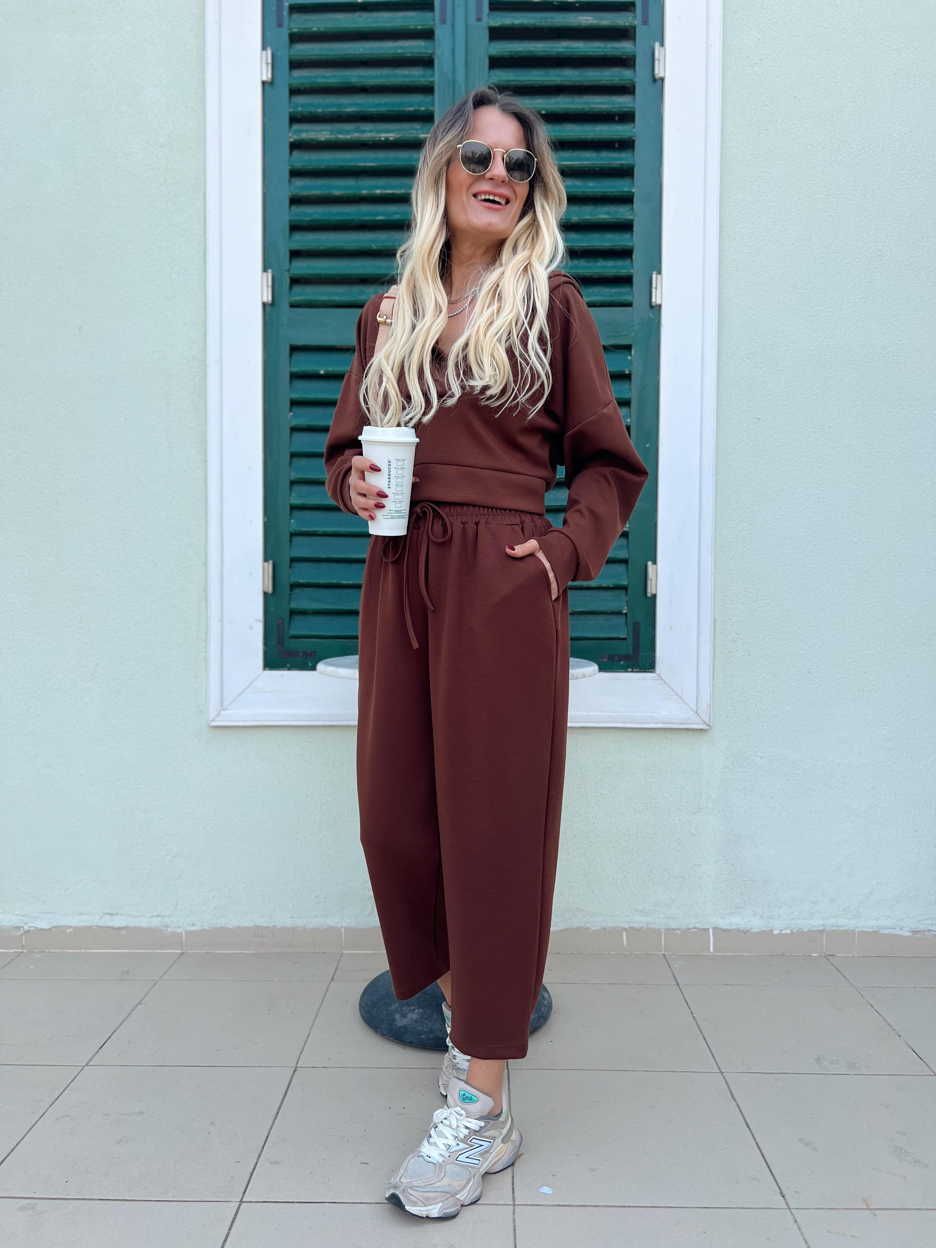 KAPÜŞONLU SWEAT PANTOLON TAKIM KAHVERENGİ · 3