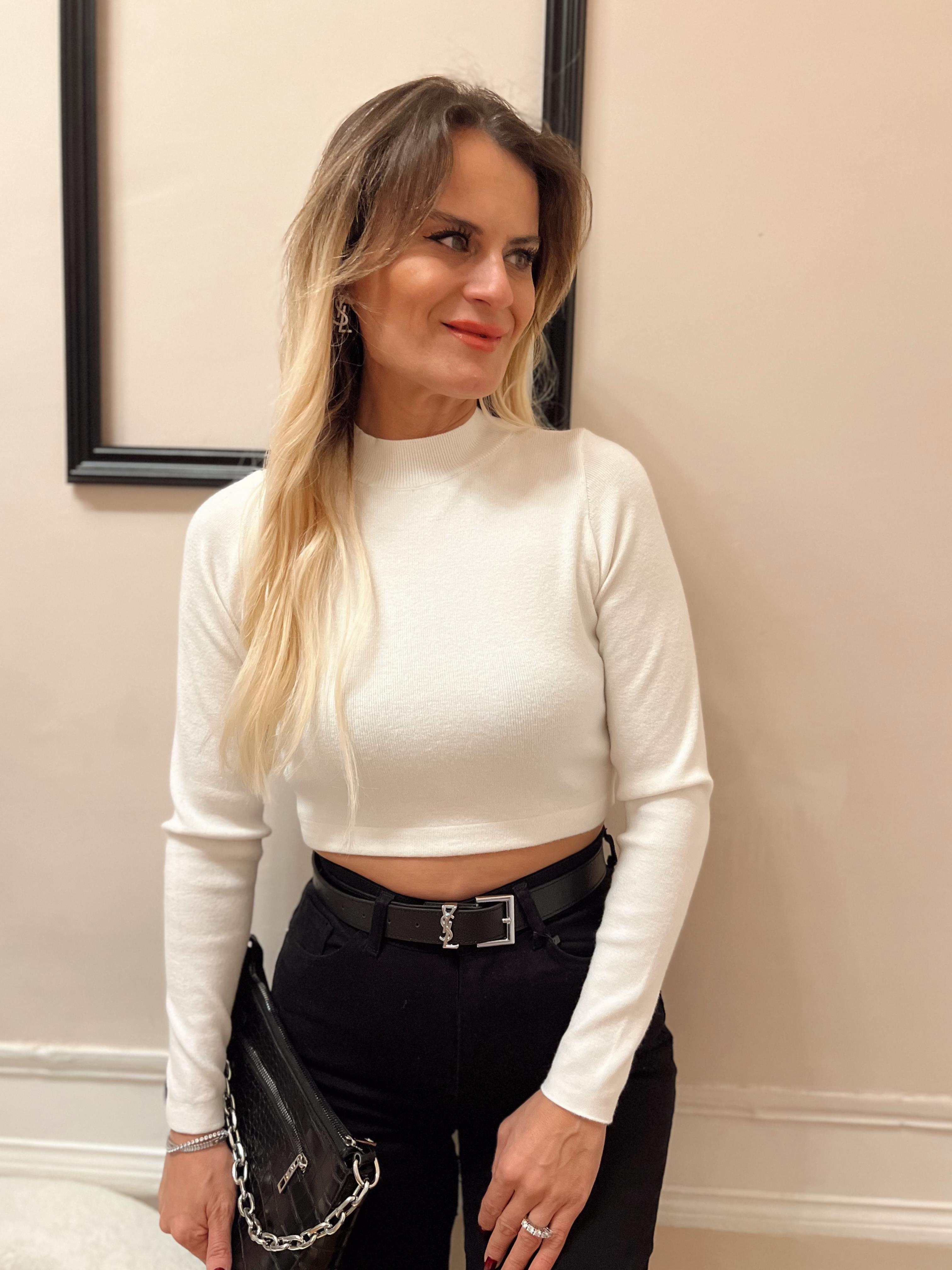 MİNİ BALIKCI YUMOS TRİKO CROP BEYAZ · 3