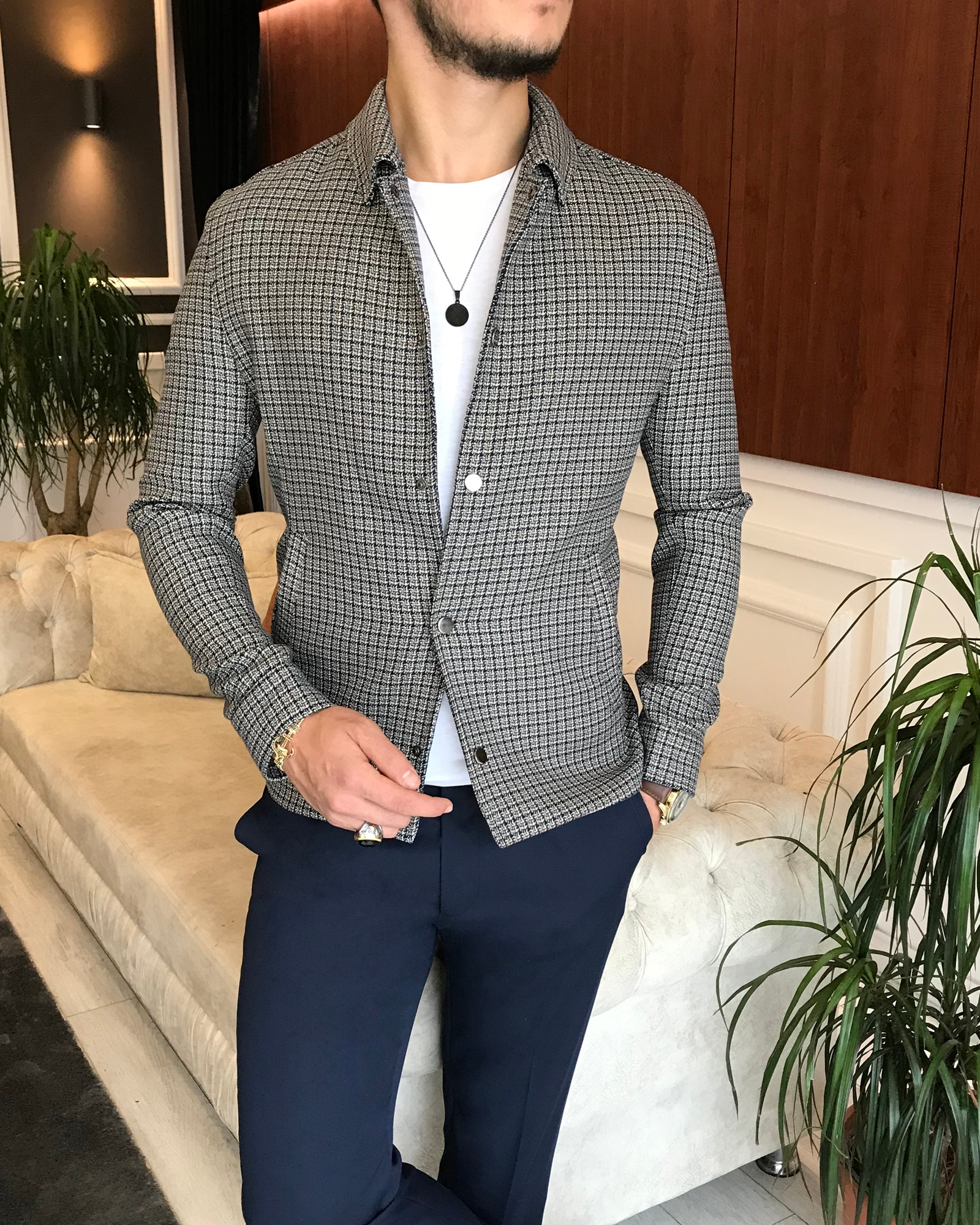 İtalyan stil slim fit mevsimlik erkek mont ceket çok renkli T6302 · 5