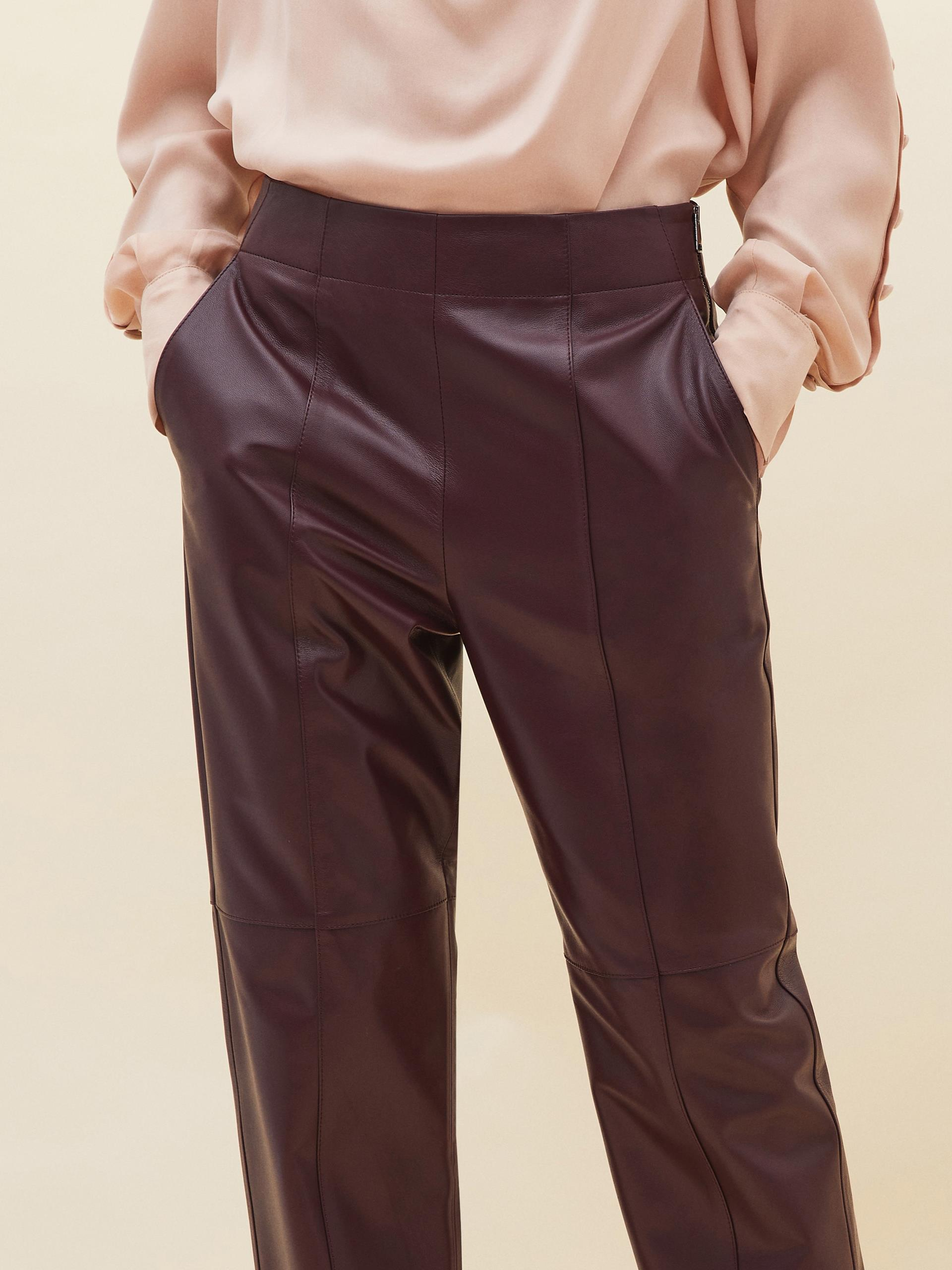 Burgundy Leather Trousers