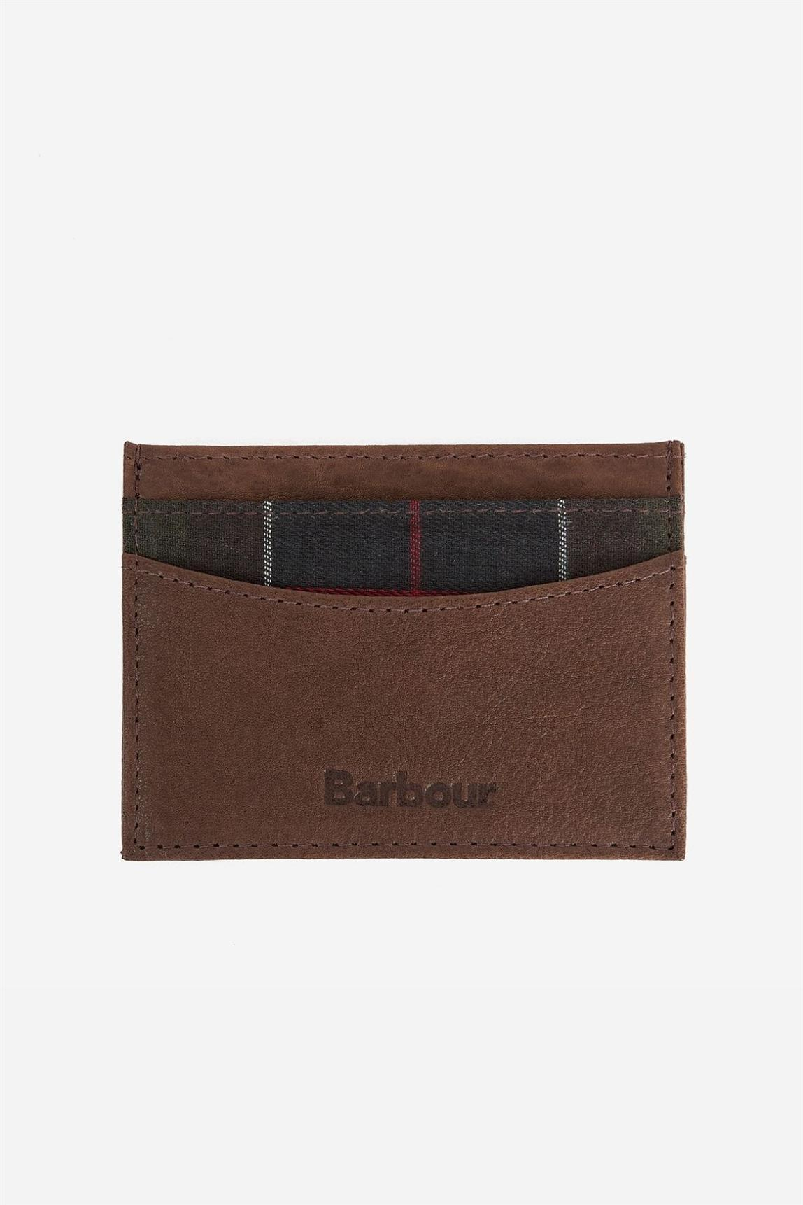 Barbour Leather Valet Tray & Card Holder Gift Set - Brown