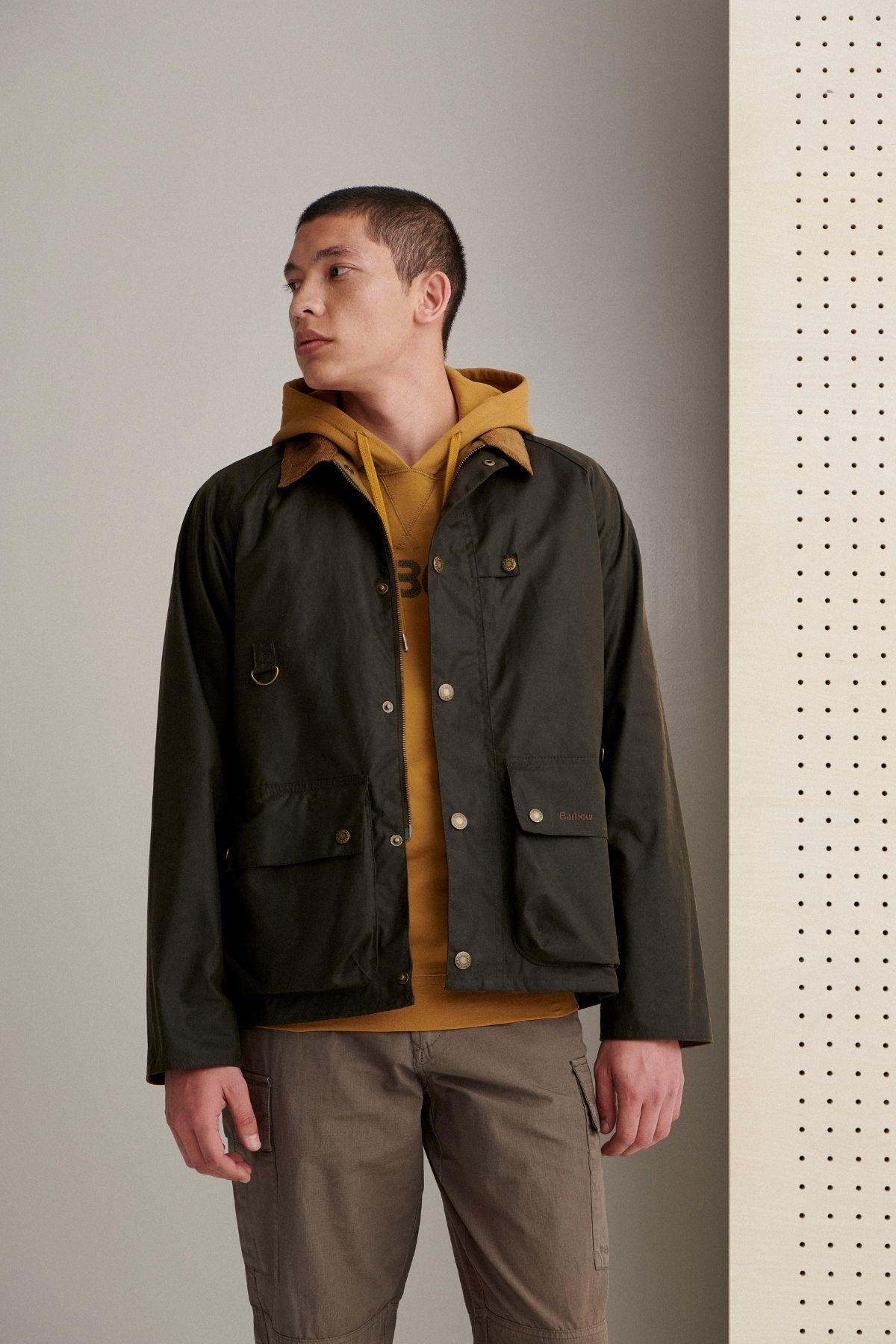 Barbour Utility Spey Yağlı Ceket OL71 Olive-Sand