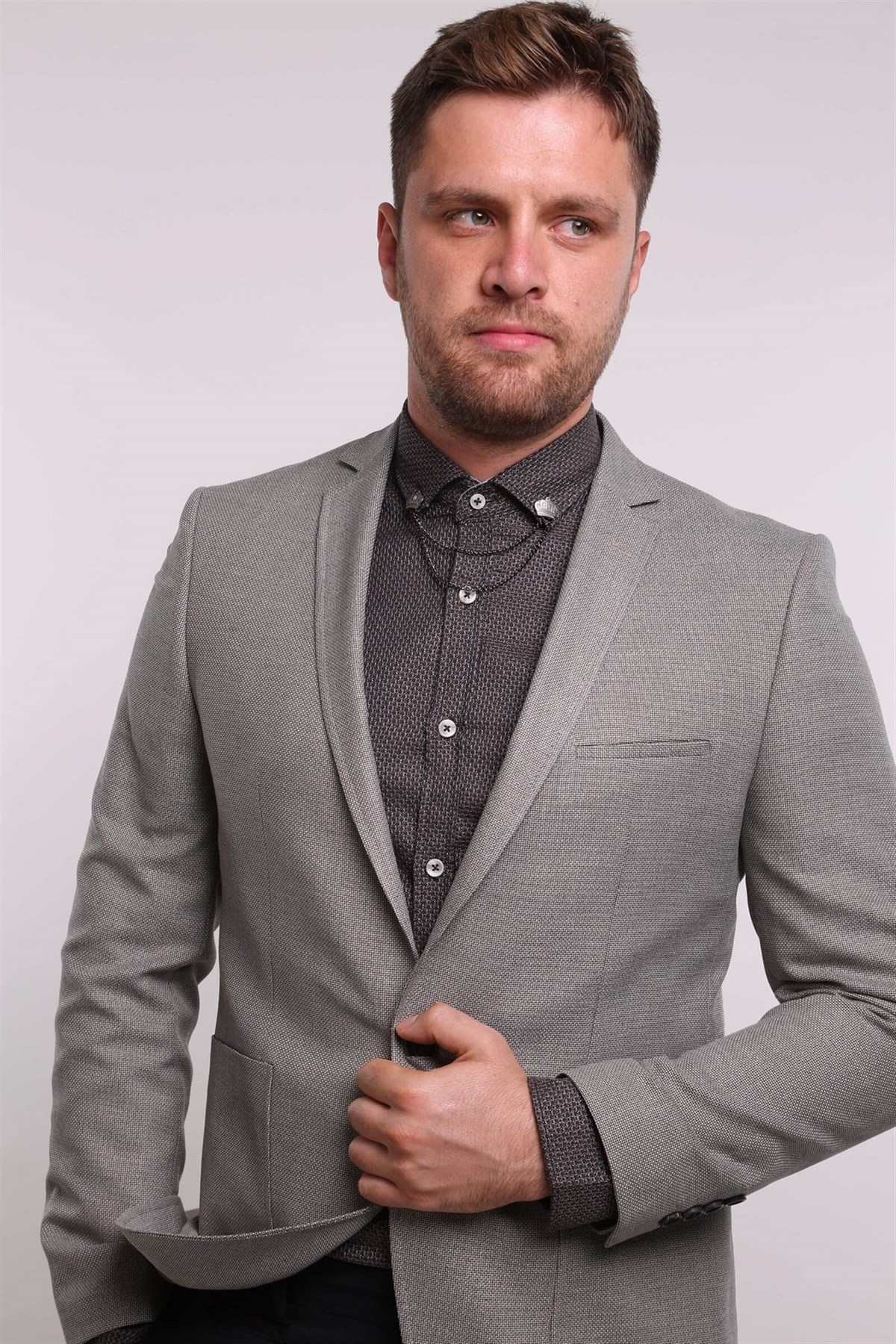 İntersivin Slim  Fit Toprak Blazer Erkek Tek Ceket · 6