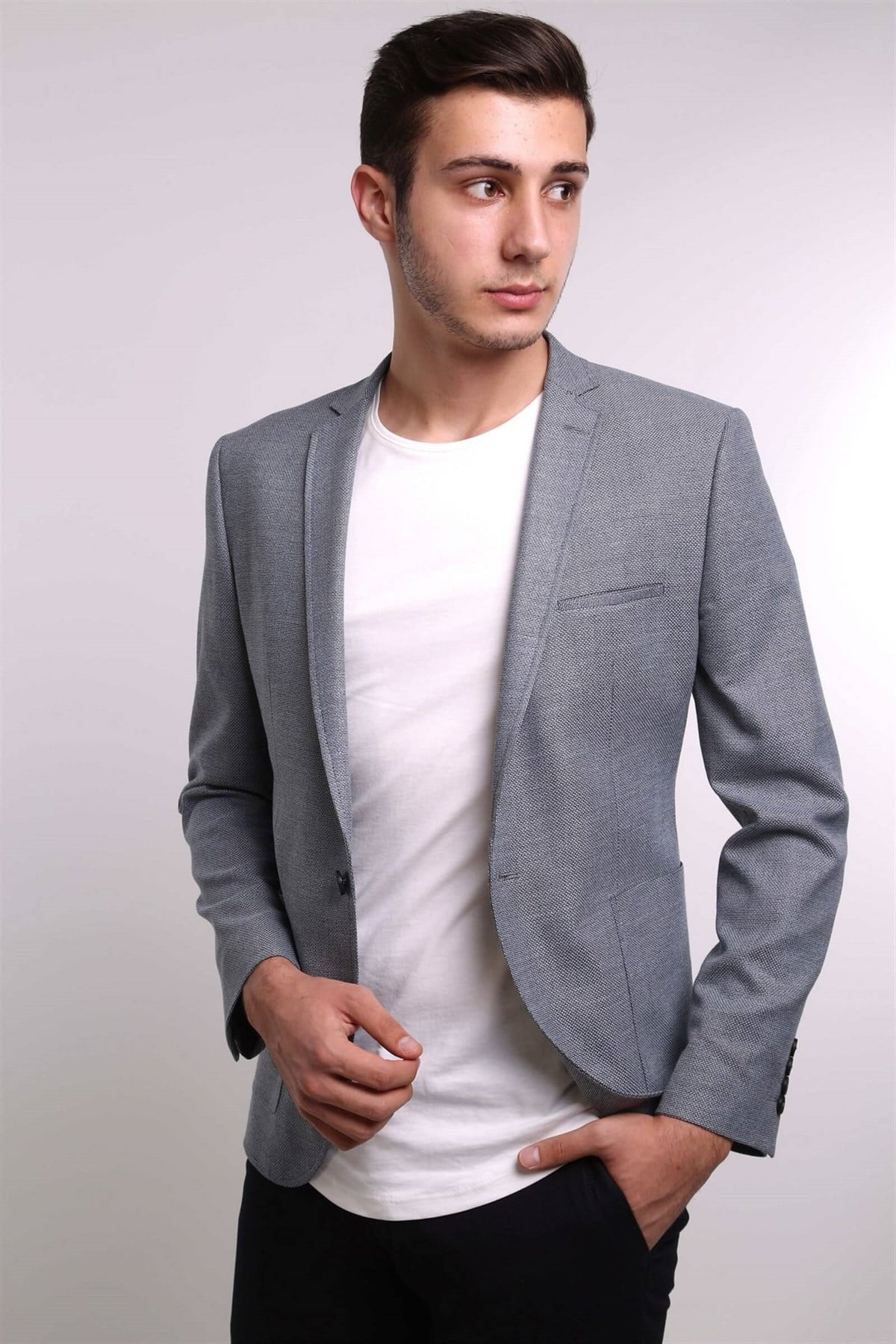 intersivin Slim Fit Lacivert Blazer Erkek Tek Ceket · 5