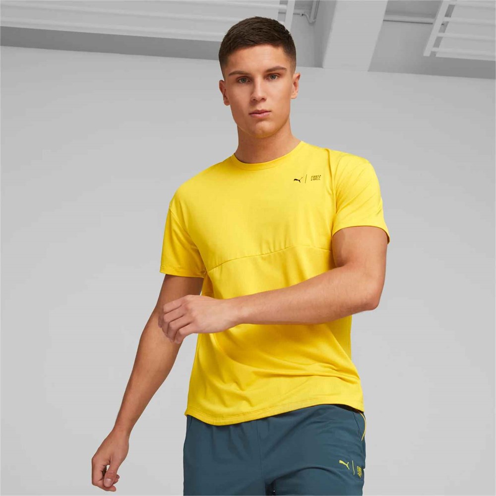 First 37646 Puma First Mile Commercial Tee Fresh Pear Erkek Tişört 523227-41
