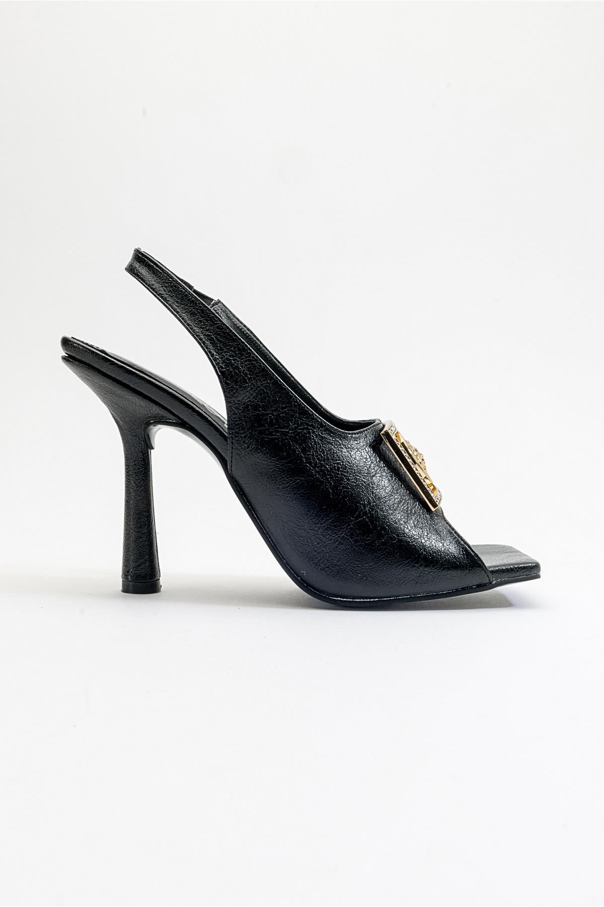 OLNEY Siyah Kadın Topuklu Ayakkabı