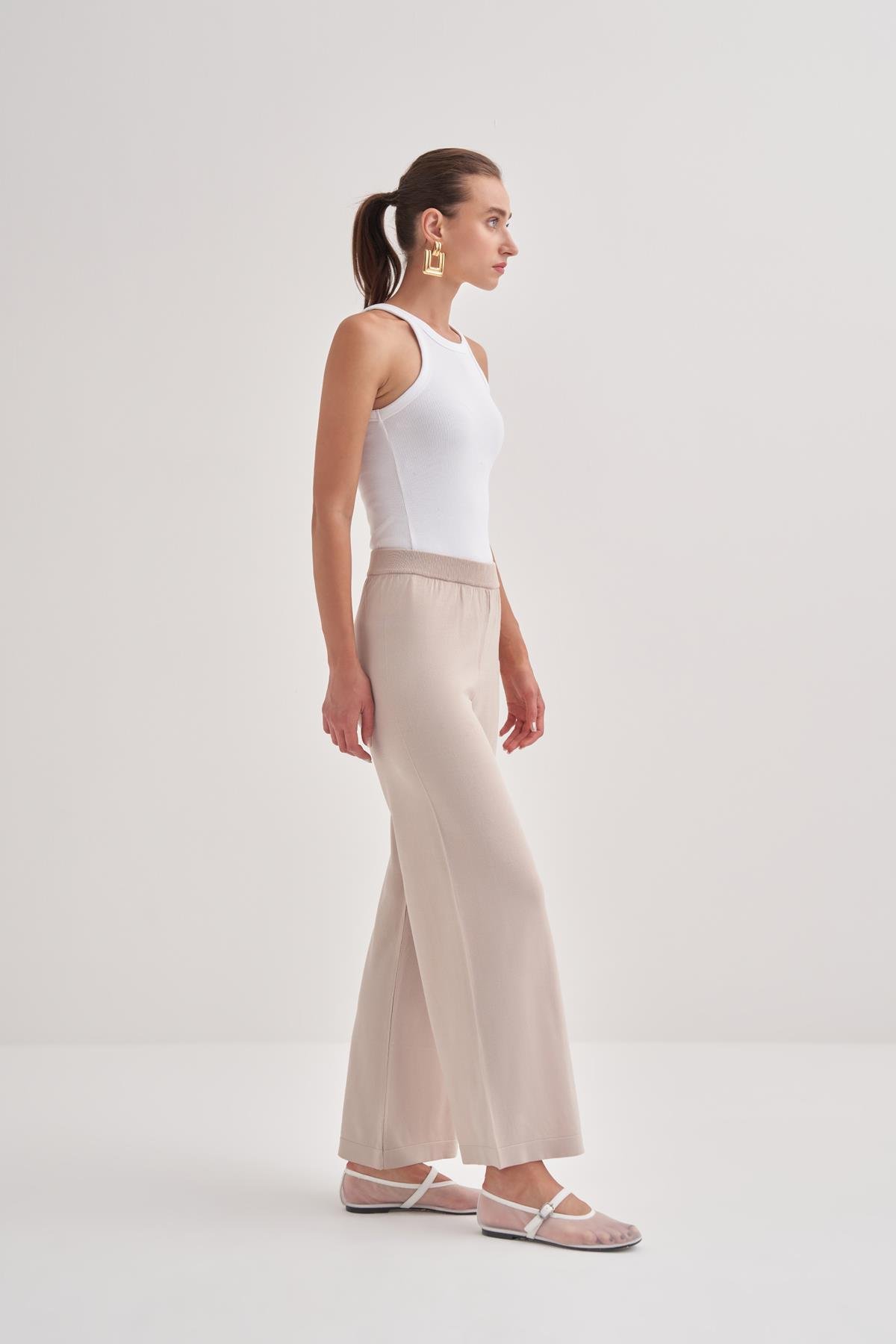 Rayon Merserize Pantalon Bej