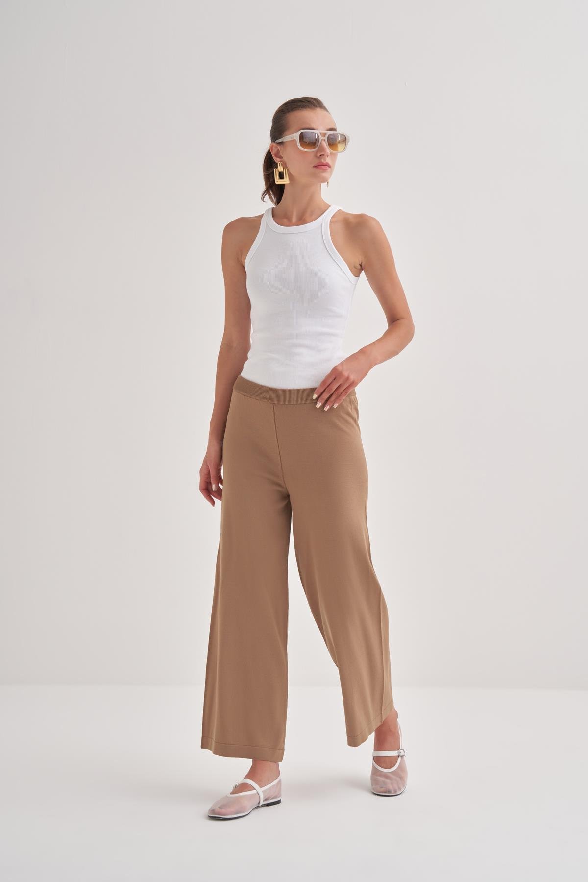 Rayon Merserize Pantalon Camel