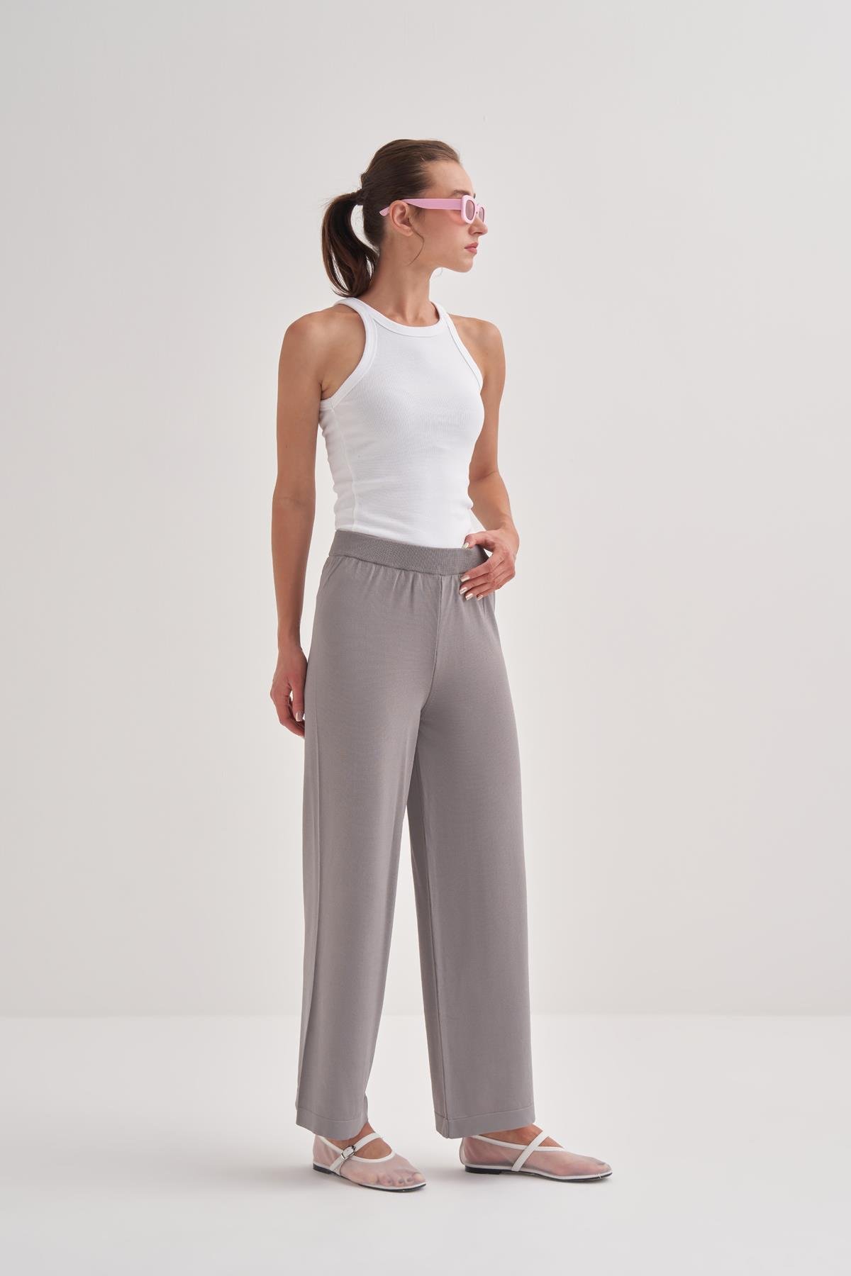 Rayon Merserize Pantalon Gri