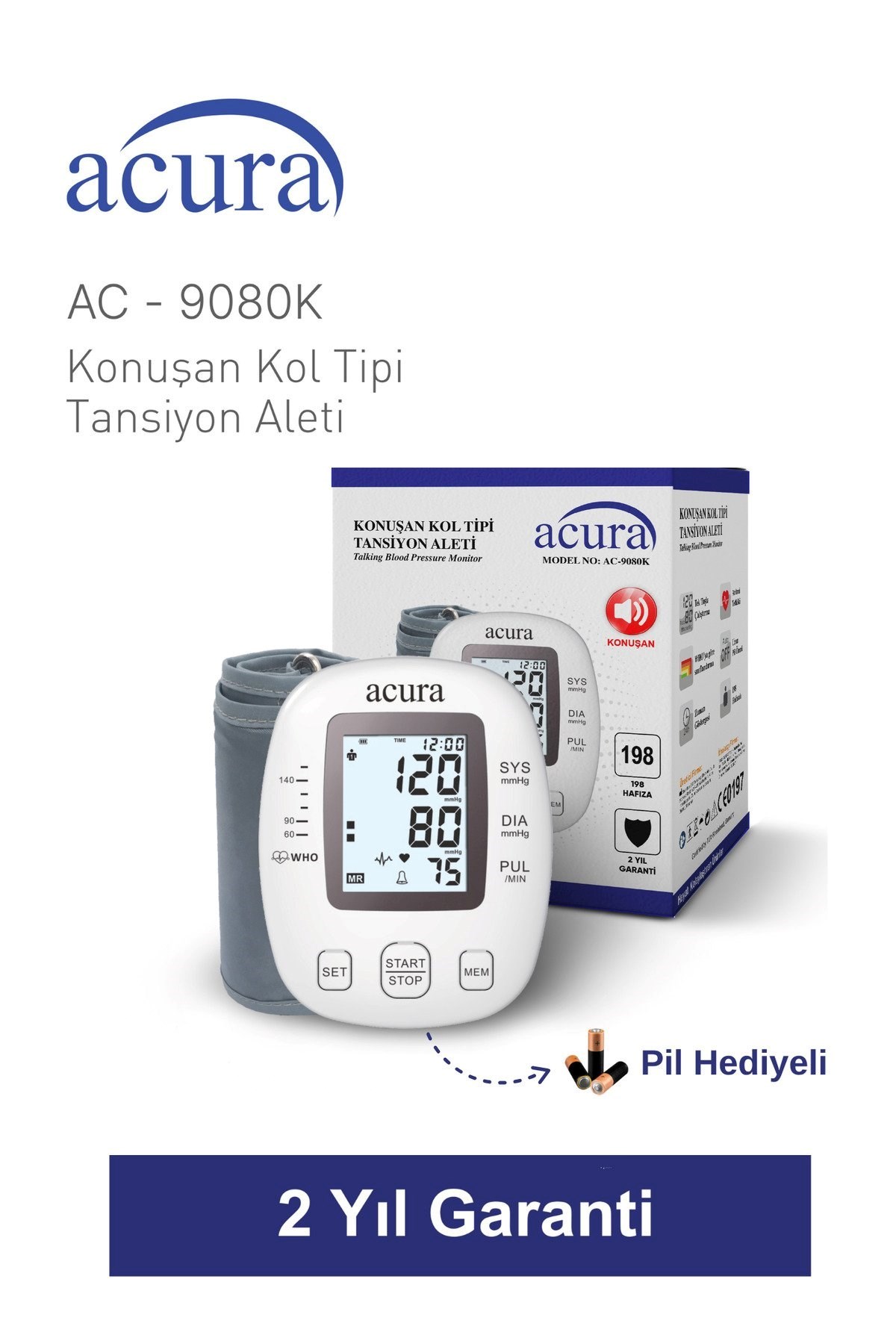 Acura Ac 9080k Türkçe Konusan Ölçüm Aleti Pilli