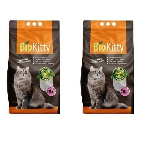 Biokitty Bebek Pudra Kokulu İnce Taneli Bentonit Kedi Kumu 10 Lt 2 adet