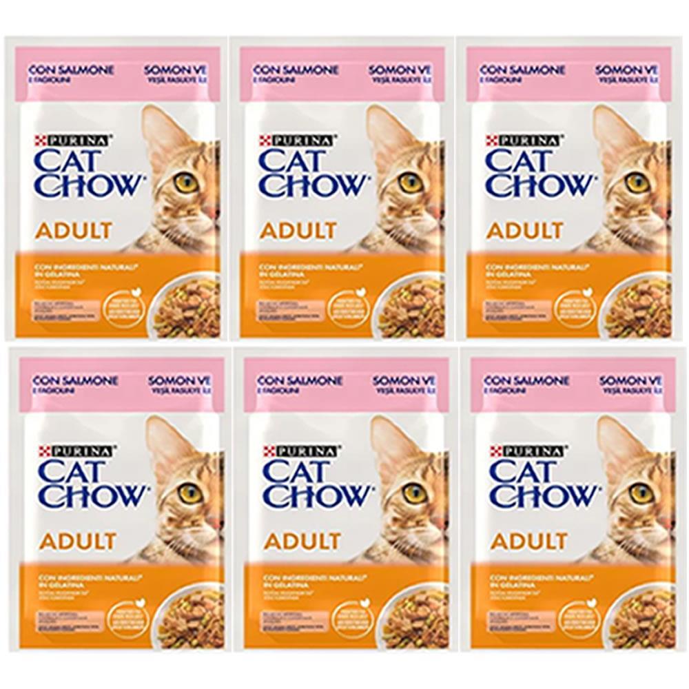 Cat Chow Somonlu Yetişkin Kedi Konserve Maması 85 Gr*6 Adet
