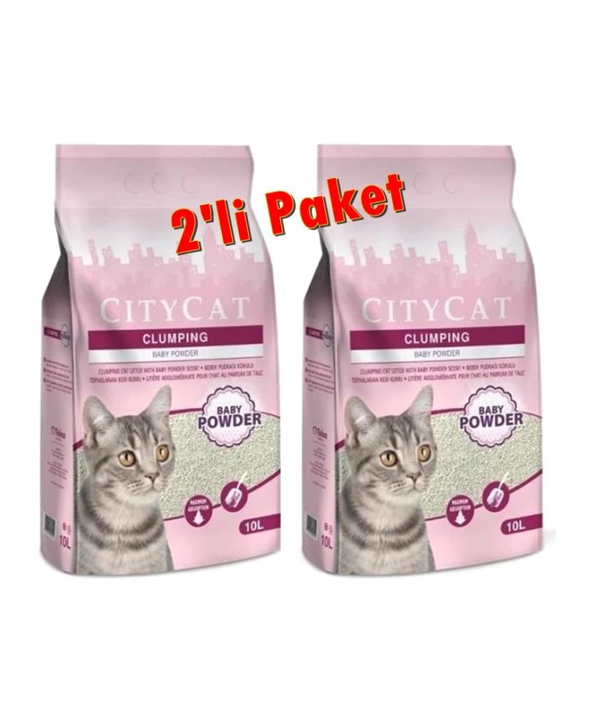 City Cat Baby Powder İnce Kedi Kumu 10 lt X 2 Adet