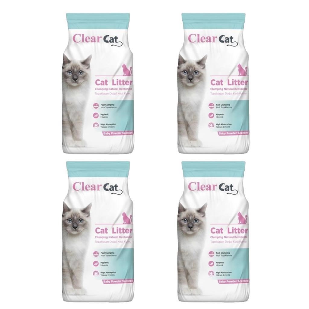 Clear Cat Kedi Kumu Bebek Pudrası Kokulu 5 kg X 4 Adet