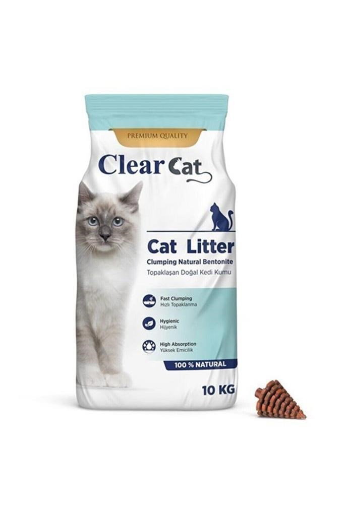 ClearCat Kokusuz Topaklanan Bentonit Kedi Kumu İnce 10 Lt